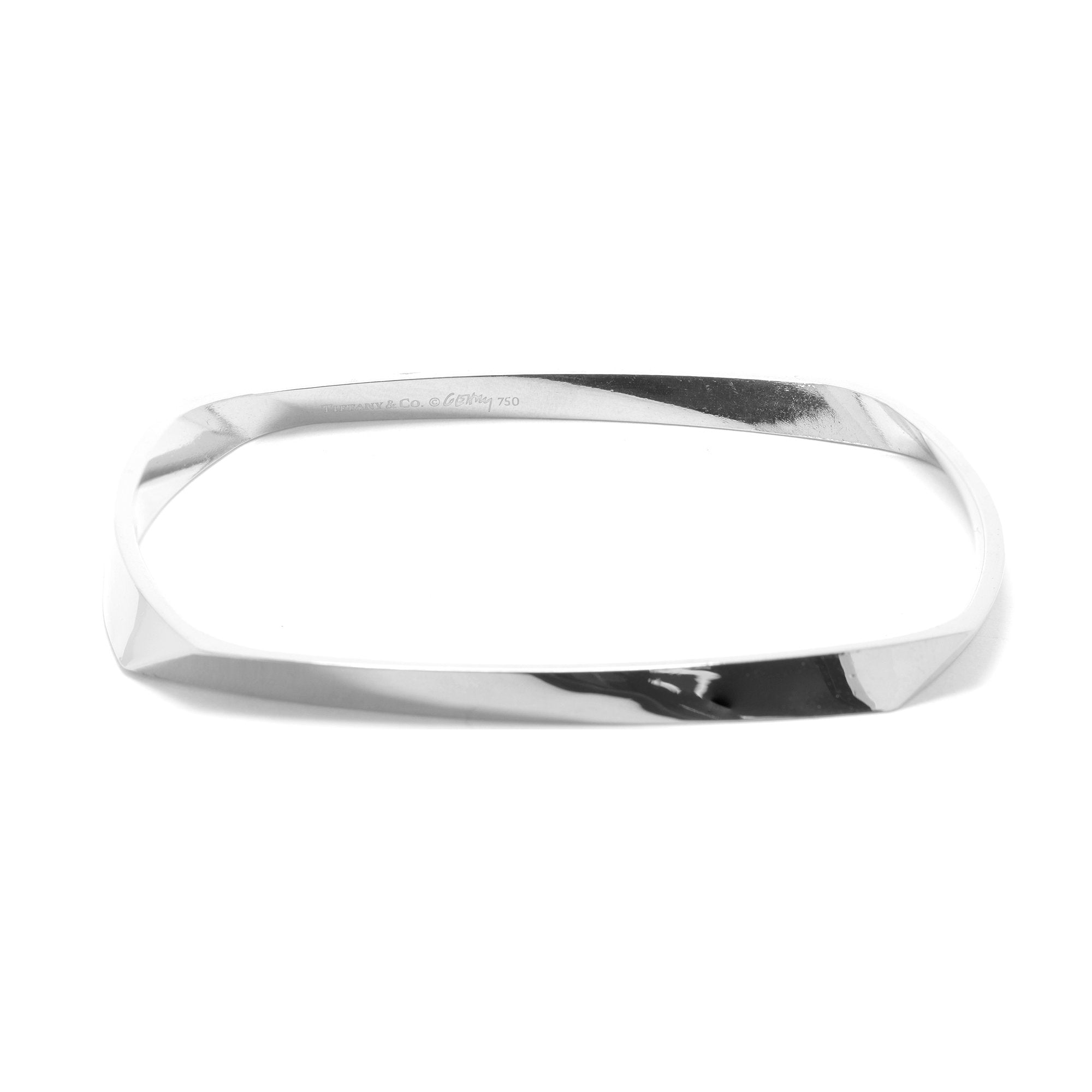 Tiffany & Co. 18k White Gold Frank Gehry Torque Bangle