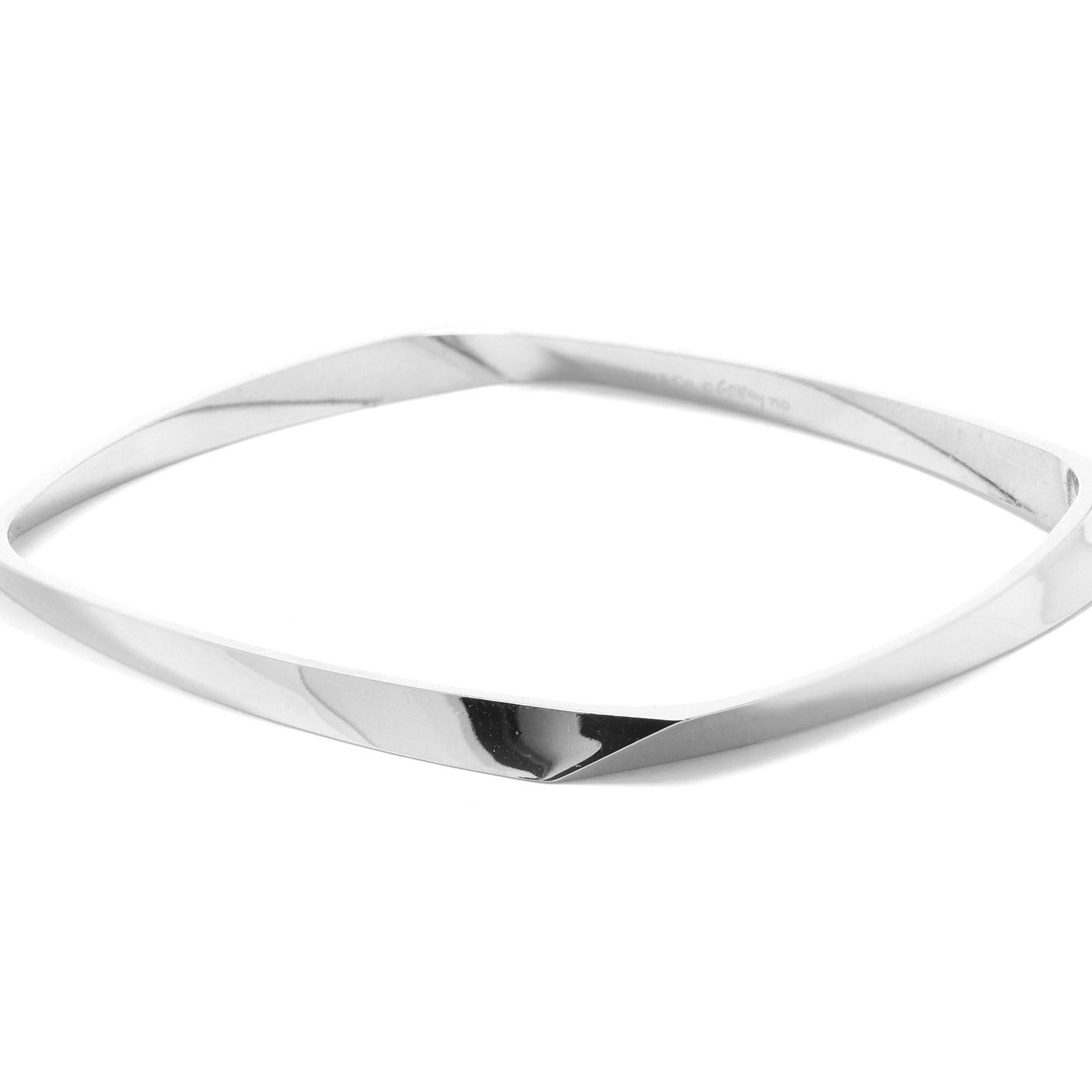 Tiffany & Co. 18k White Gold Frank Gehry Torque Bangle