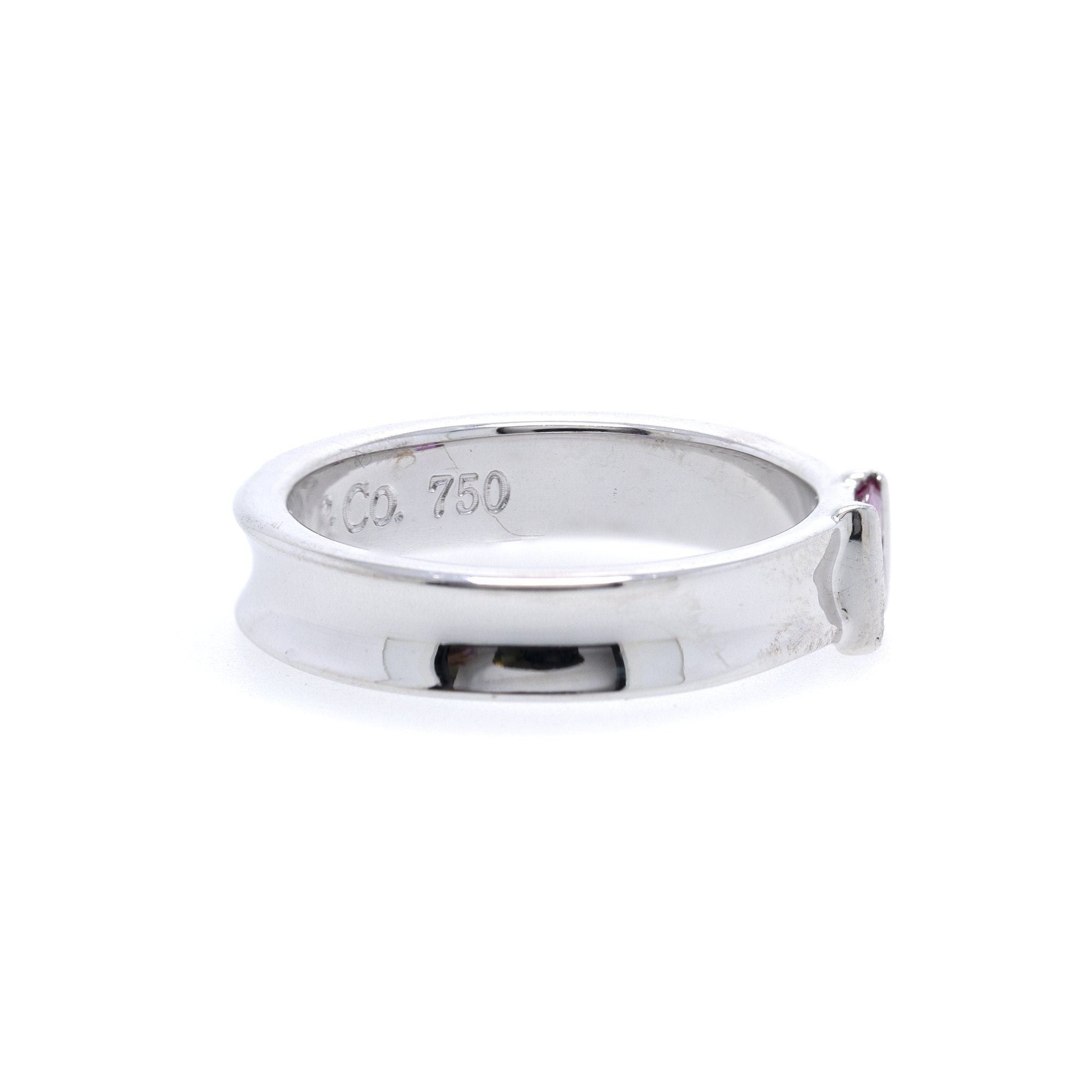 Tiffany & Co. 18k White Gold Pink Sapphire Stack Ring