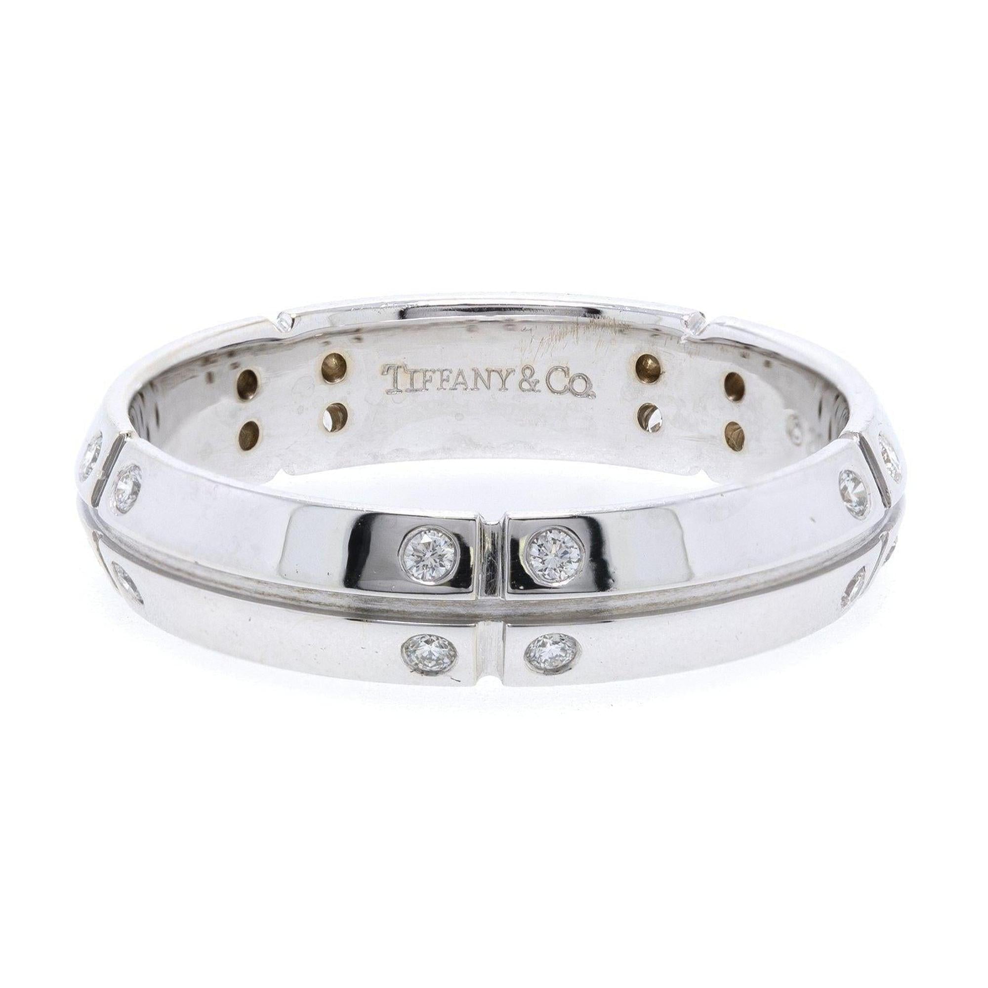 Tiffany & Co. 18k White Gold Streamerica Diamond Band Ring