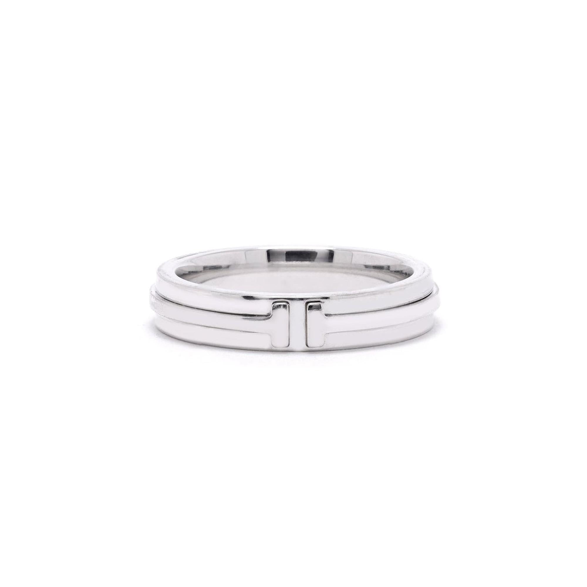 Tiffany & Co. 18k White Gold T Narrow Ring