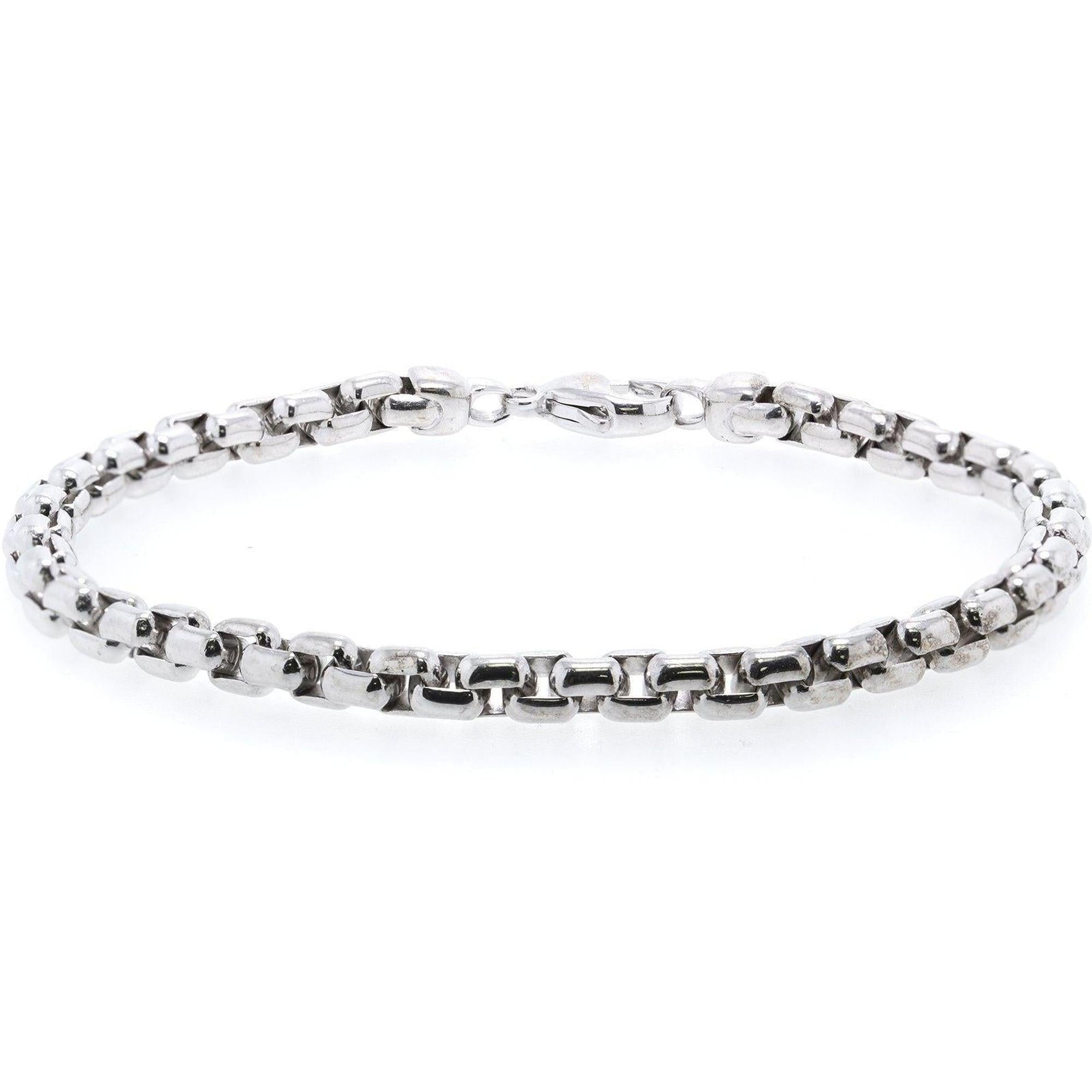 Tiffany & Co. 18k White Square Gold Link Bracelet