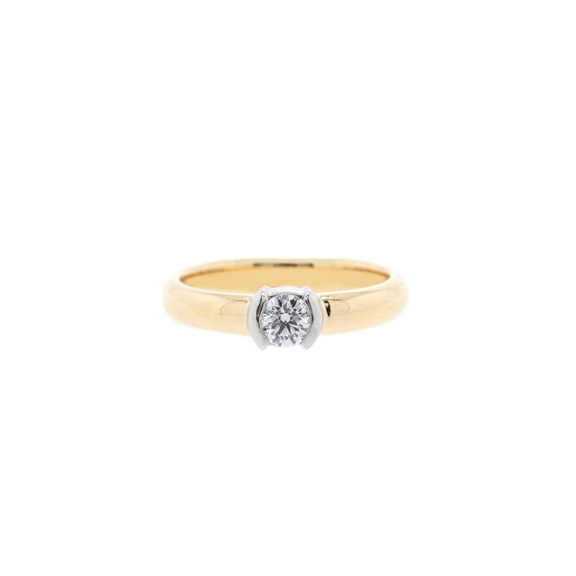 Tiffany & Co. 18k Yellow Gold-Platinum Etoile Diamond Engagement Ring