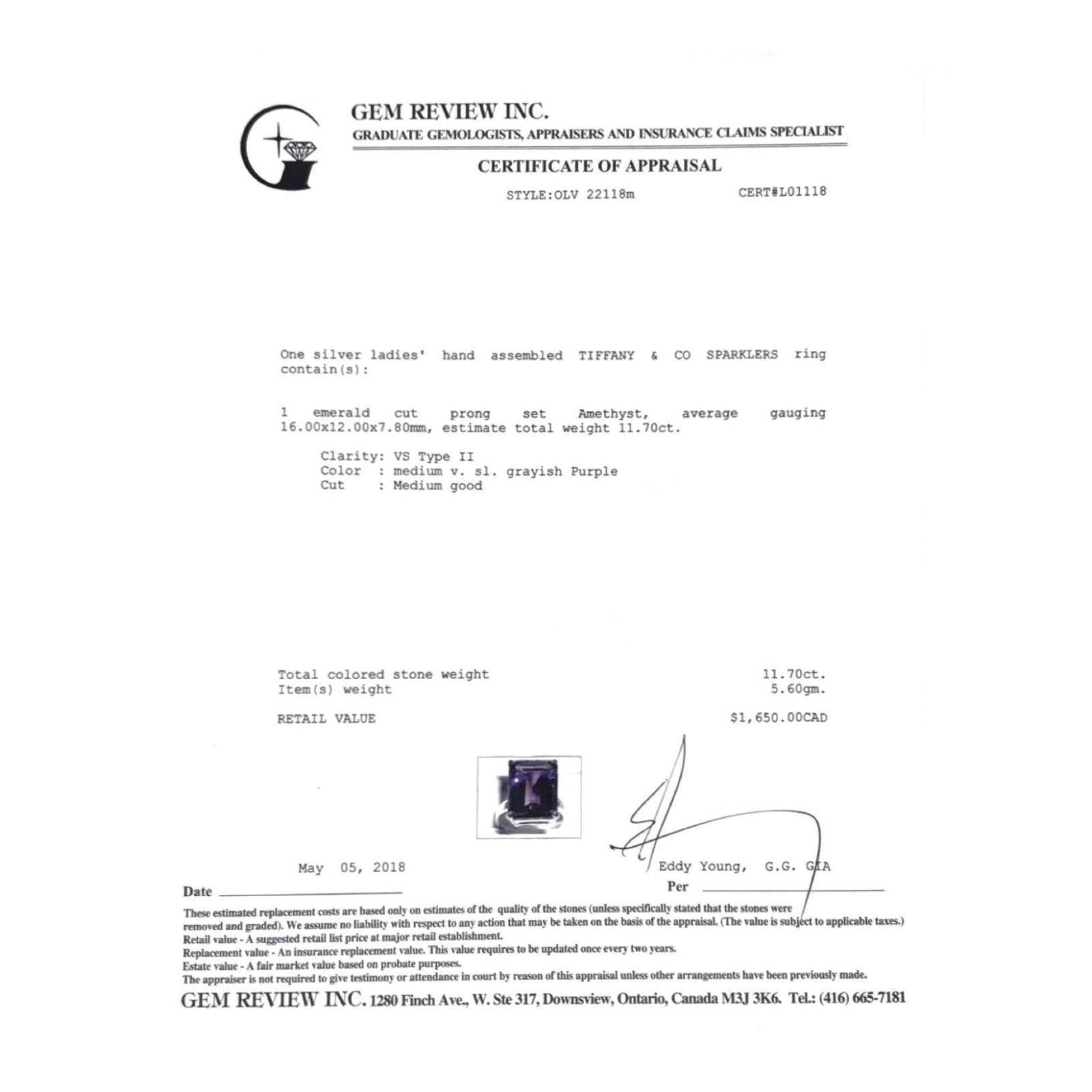 Tiffany & Co. Amethyst Sparklers Ring