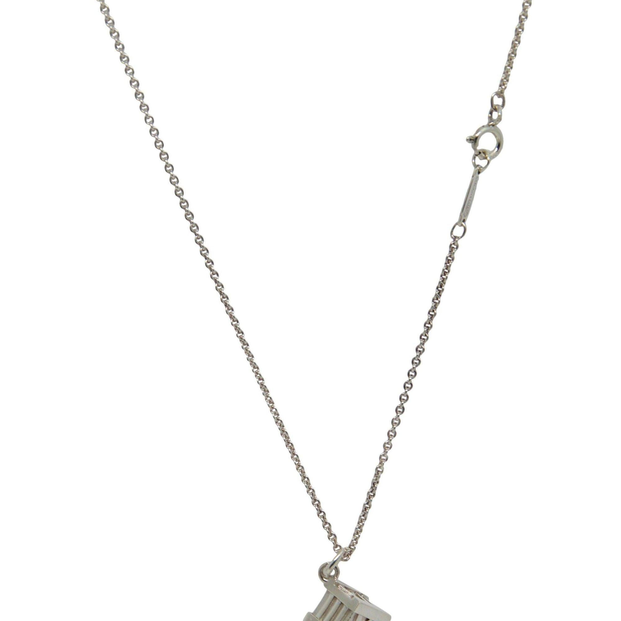 Tiffany & Co. Atlas Cube Pendant Necklace