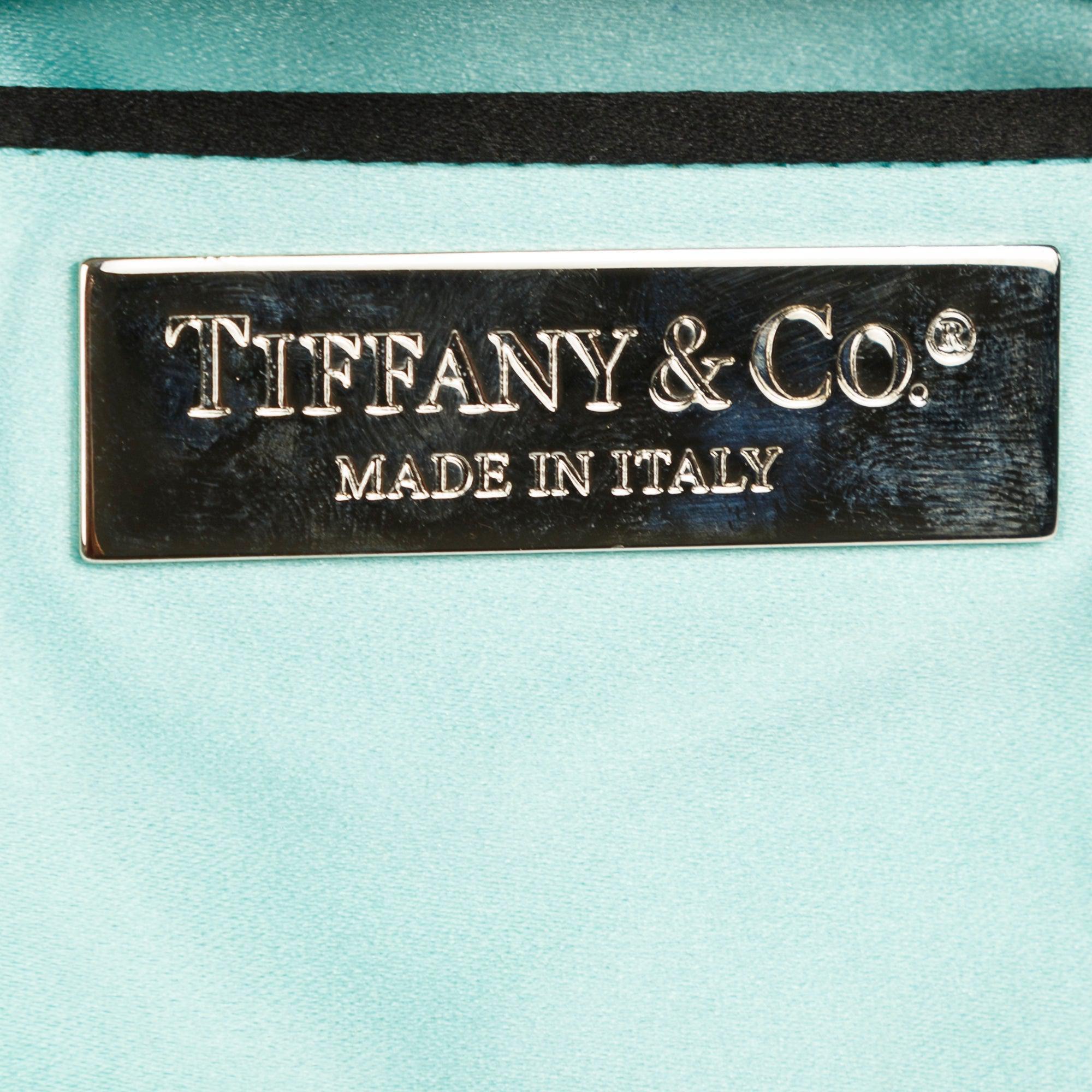 Tiffany & Co. Bead Chain Bracelet Black Satin Mini Evening Bag