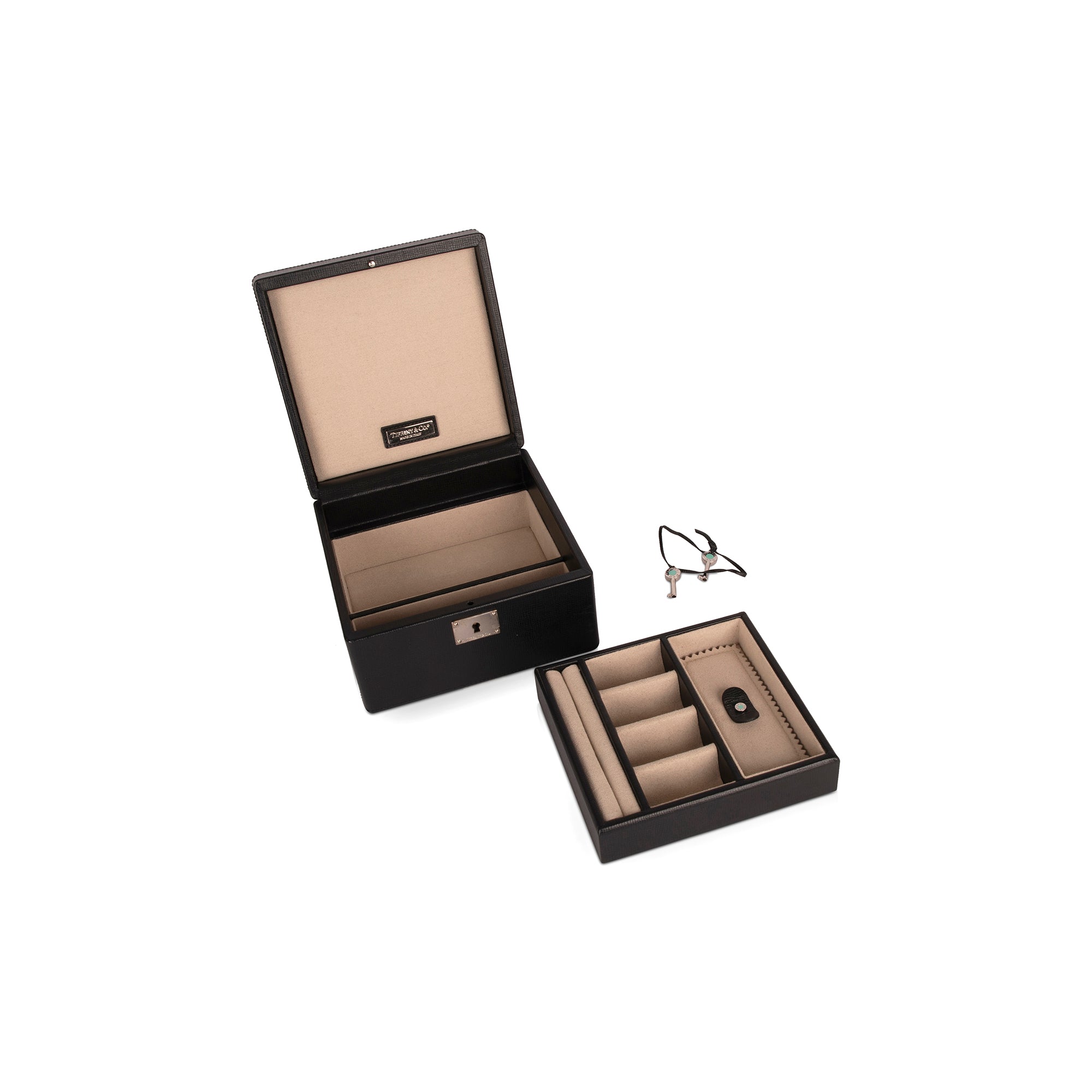 Tiffany & Co. Black Leather Jewelry Box