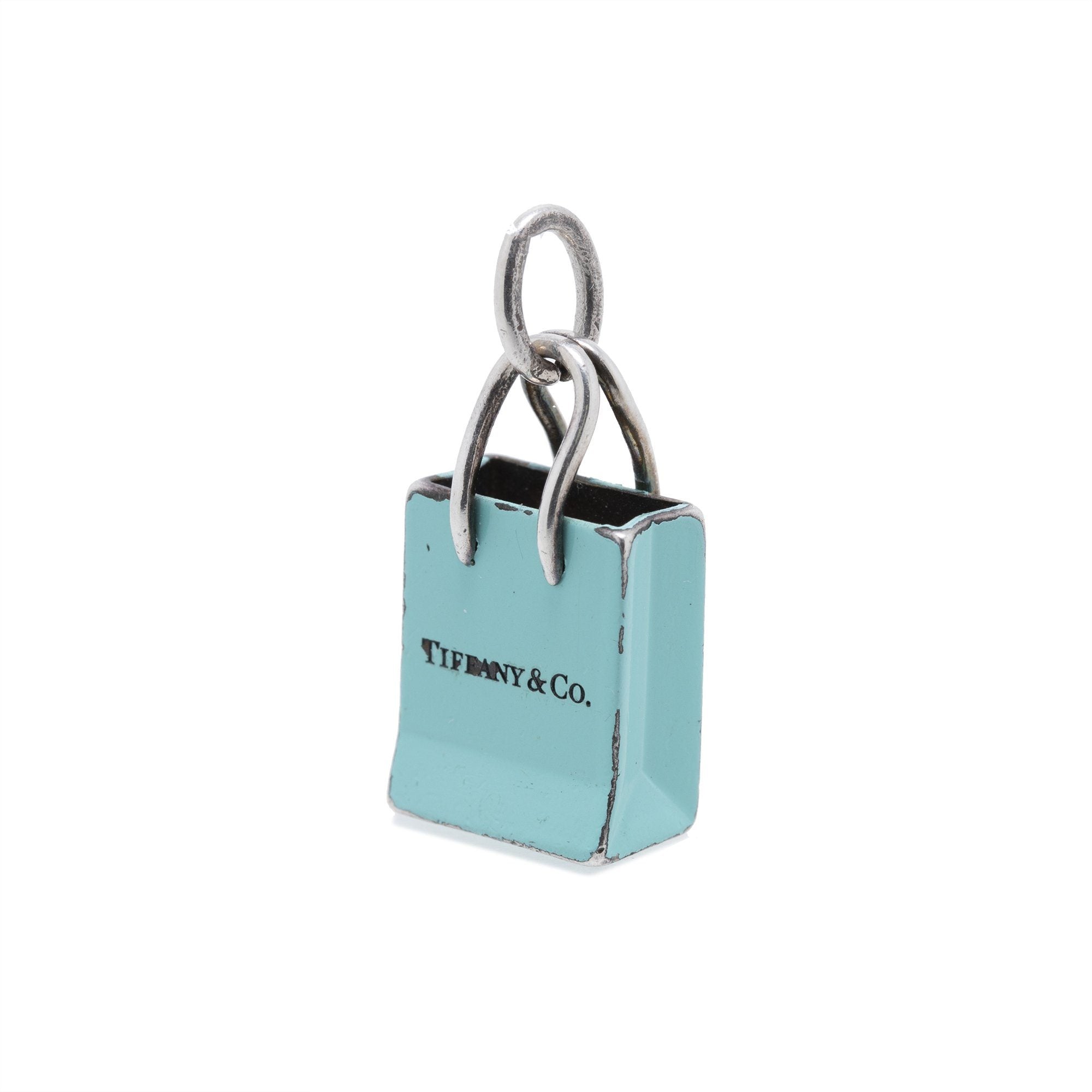 Tiffany & Co. Blue Enamel Shopping Bag Charm