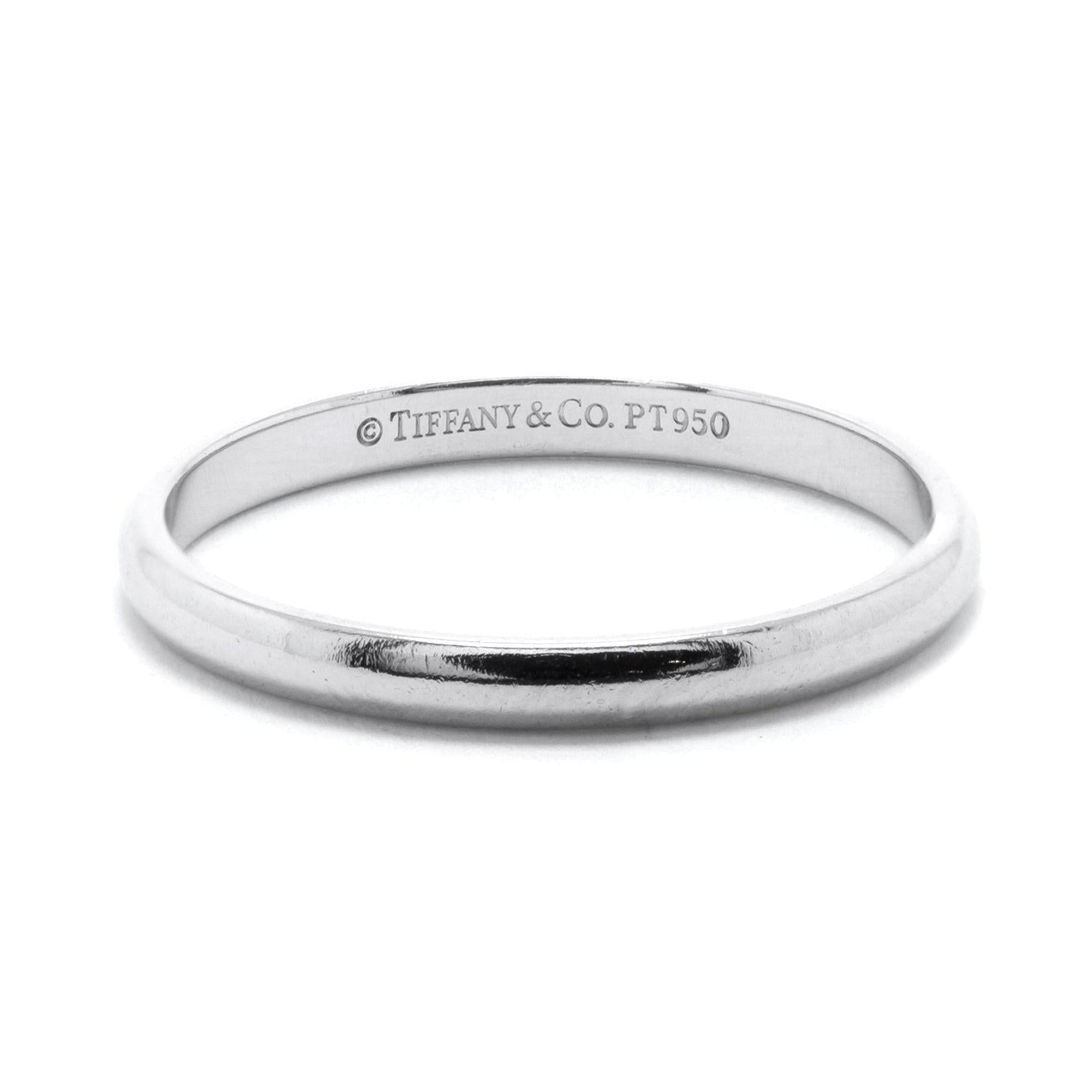 Tiffany & Co. Classic Platinum Wedding Band Ring