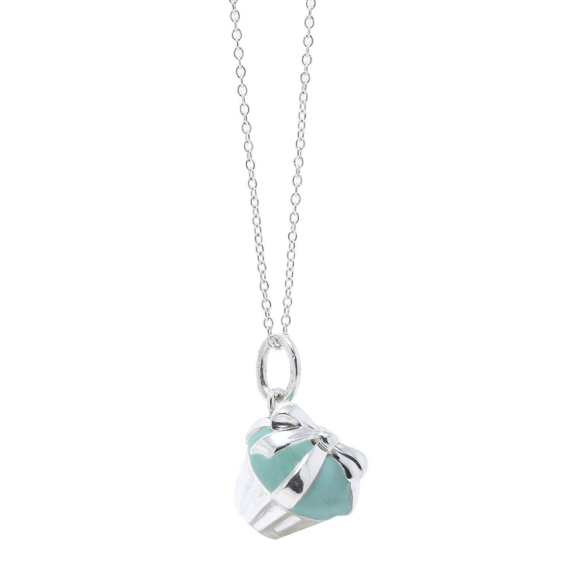 Tiffany & Co. Cupcake Charm Necklace with Blue Enamel
