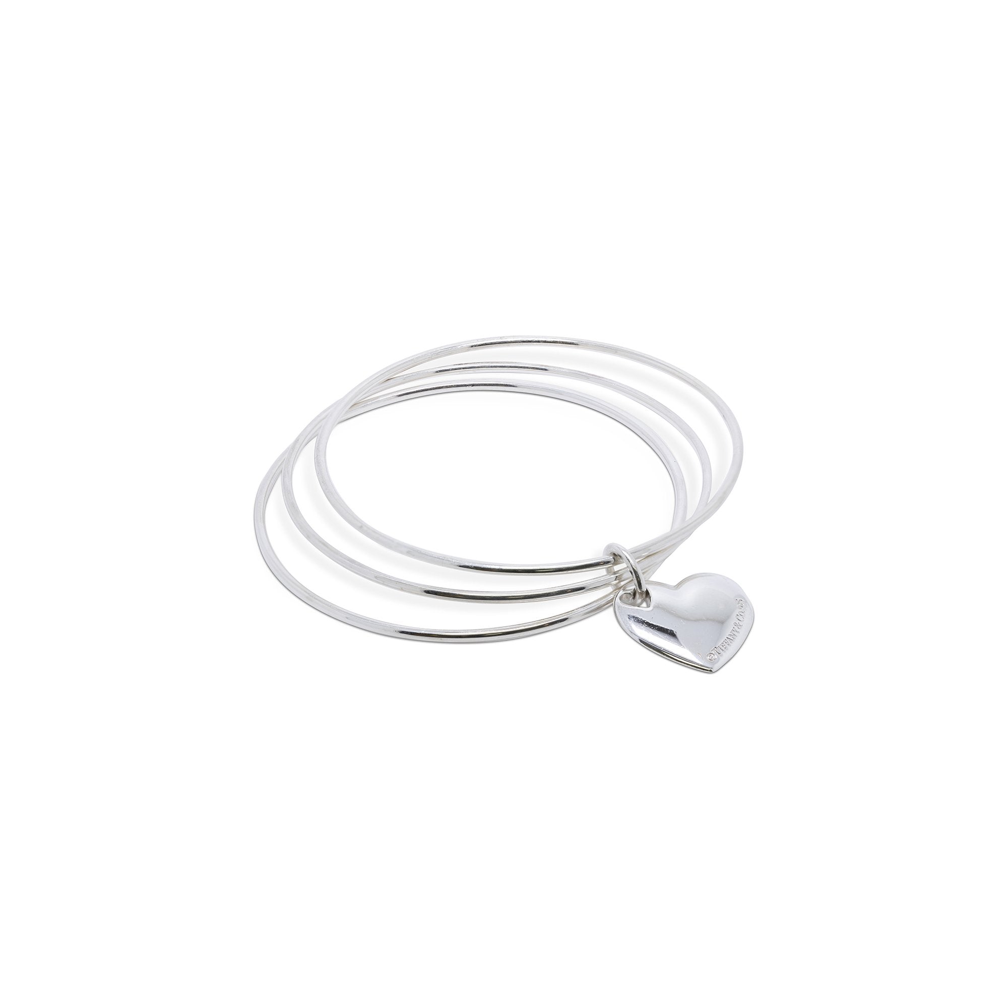 Tiffany & Co. Cutout Heart Triple Bangle Bracelet