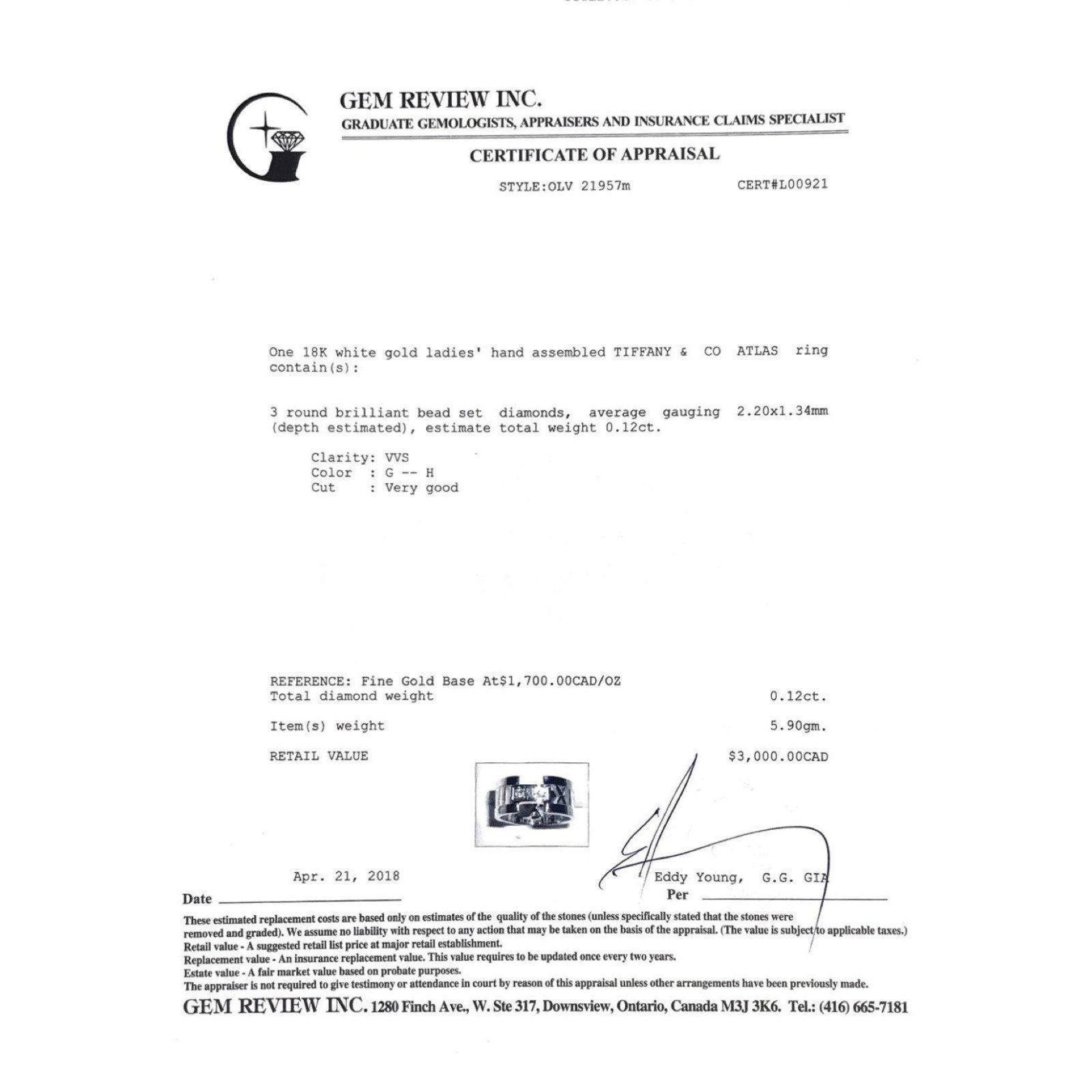 Tiffany & Co. Diamond Open Atlas Ring