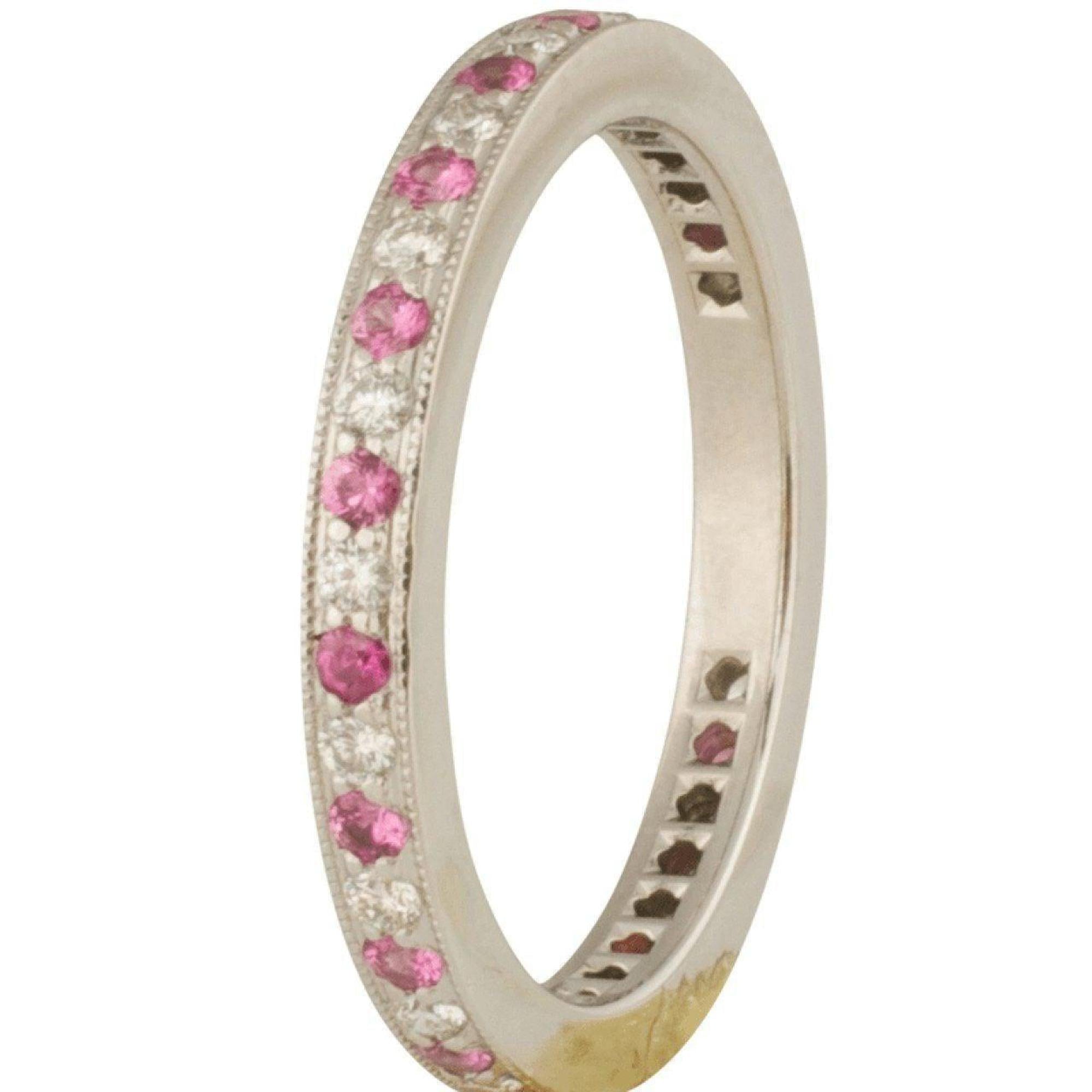Tiffany & Co. Diamond and Pink Sapphire Eternity Band