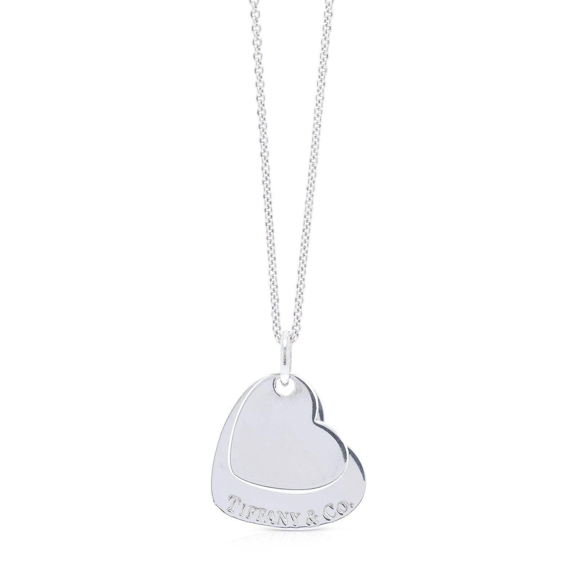 Tiffany & Co. Double Heart Tag Pendant Necklace