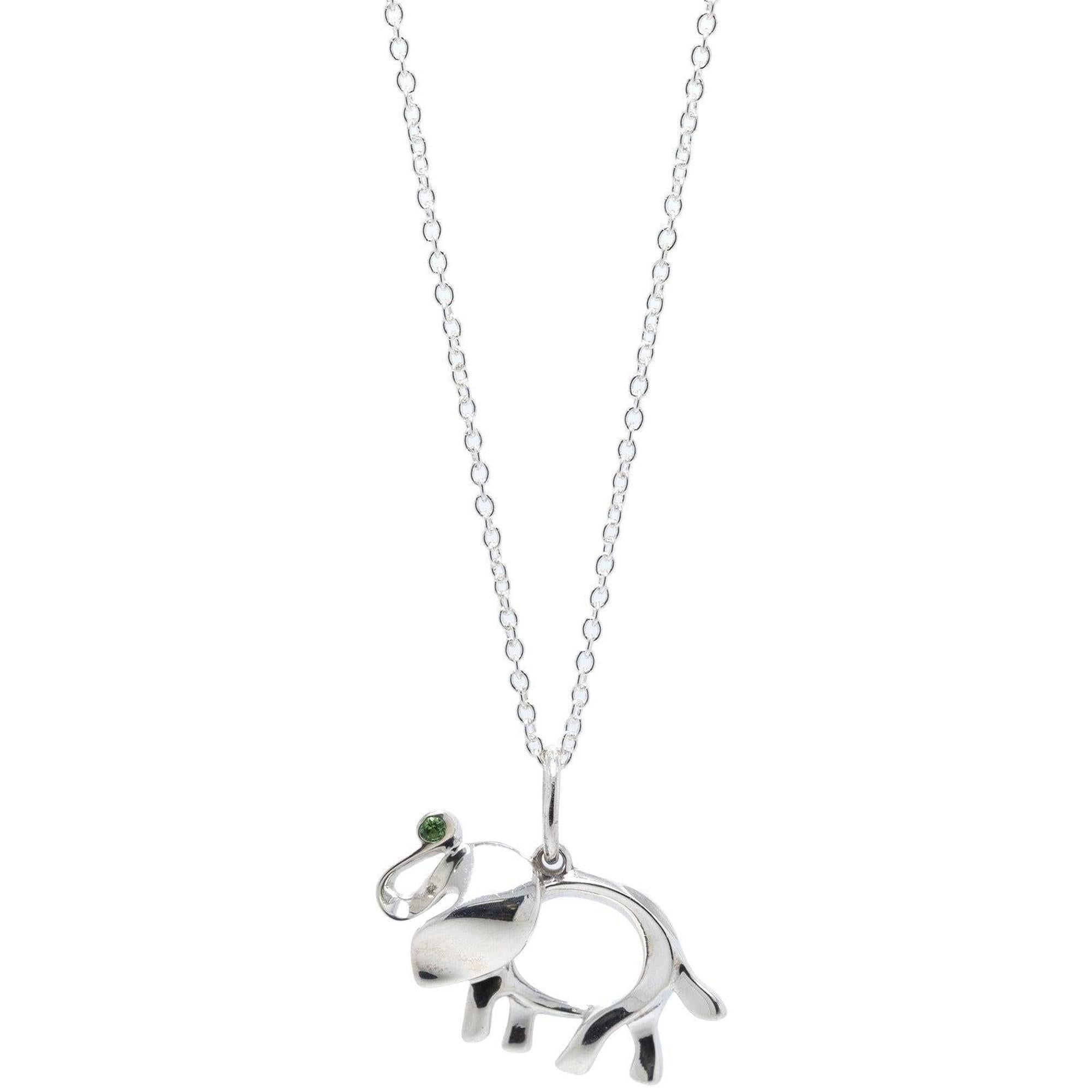 Tiffany & Co. Elephant Pendant Necklace w/ Tsavorite