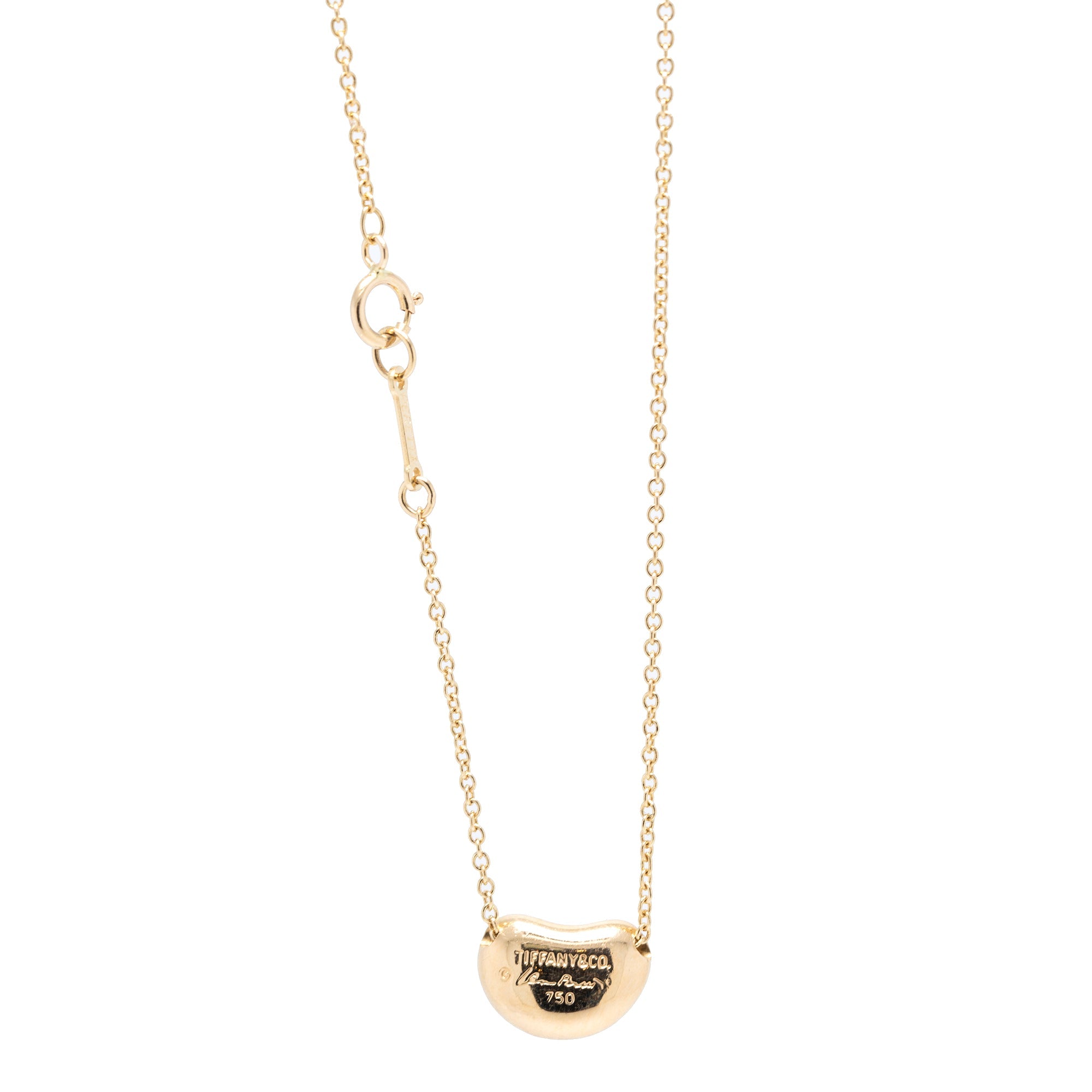 Tiffany & Co. Elsa Peretti 18k Gold Bean Pendant Necklace