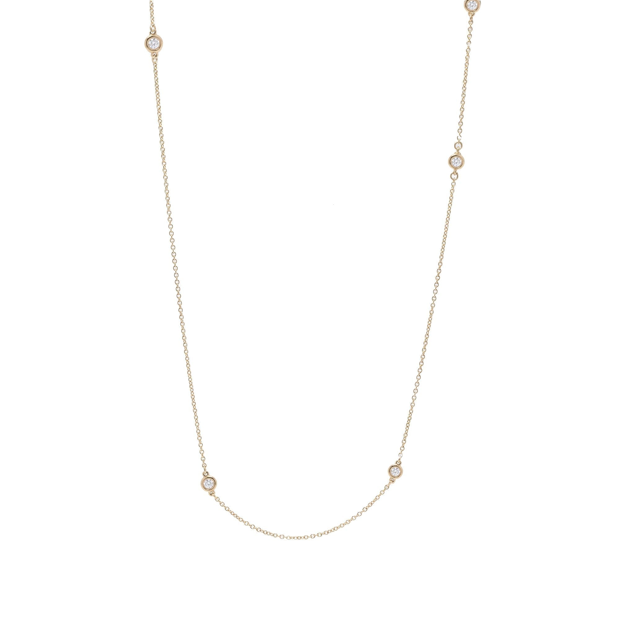 Tiffany & Co. Elsa Peretti 18k Gold Diamonds by the Yard Sprinkle Necklace w/ Box & Receipt