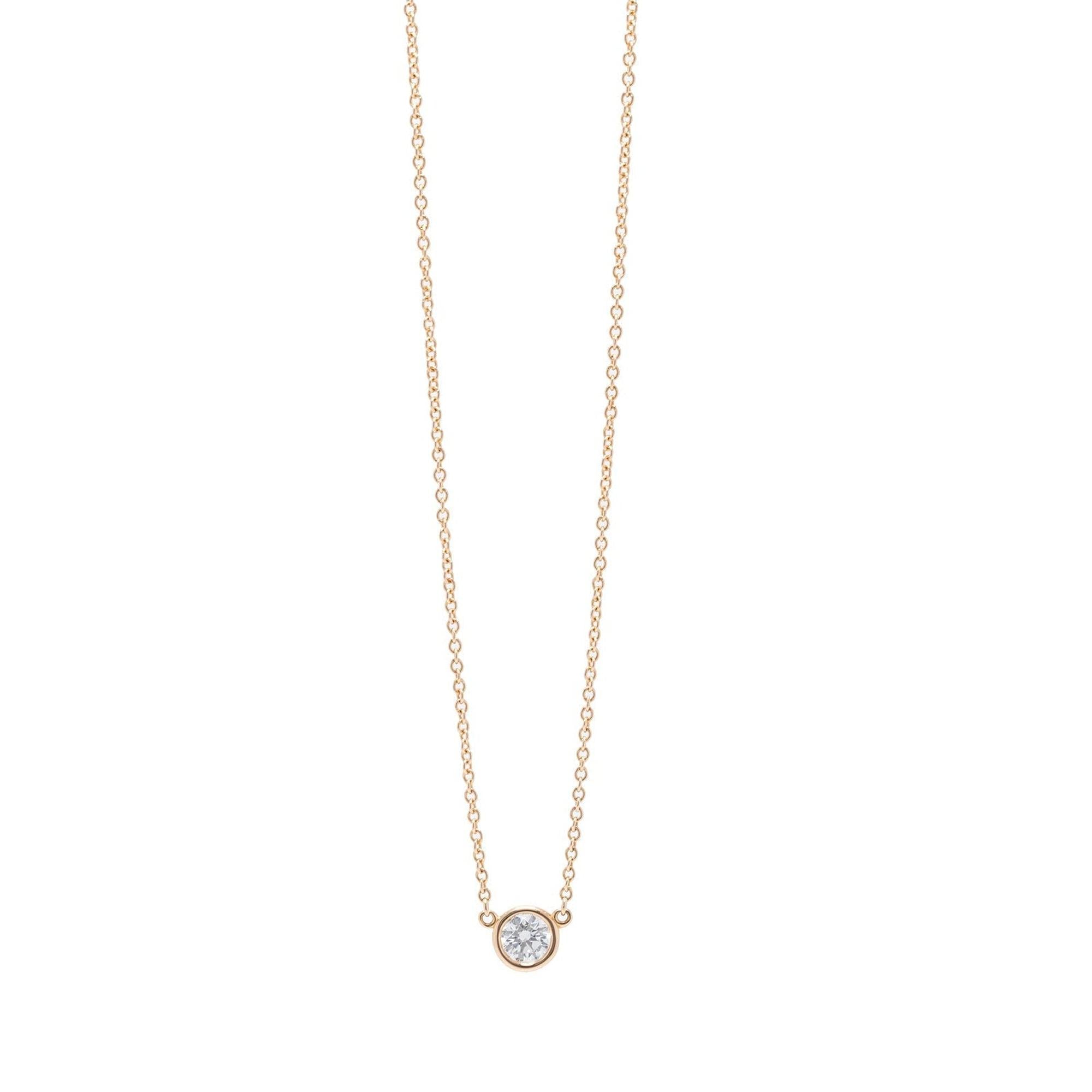 Tiffany & Co. Elsa Peretti 18k Rose Gold Diamonds by the Yard Pendant Necklace w/ Box & Papers