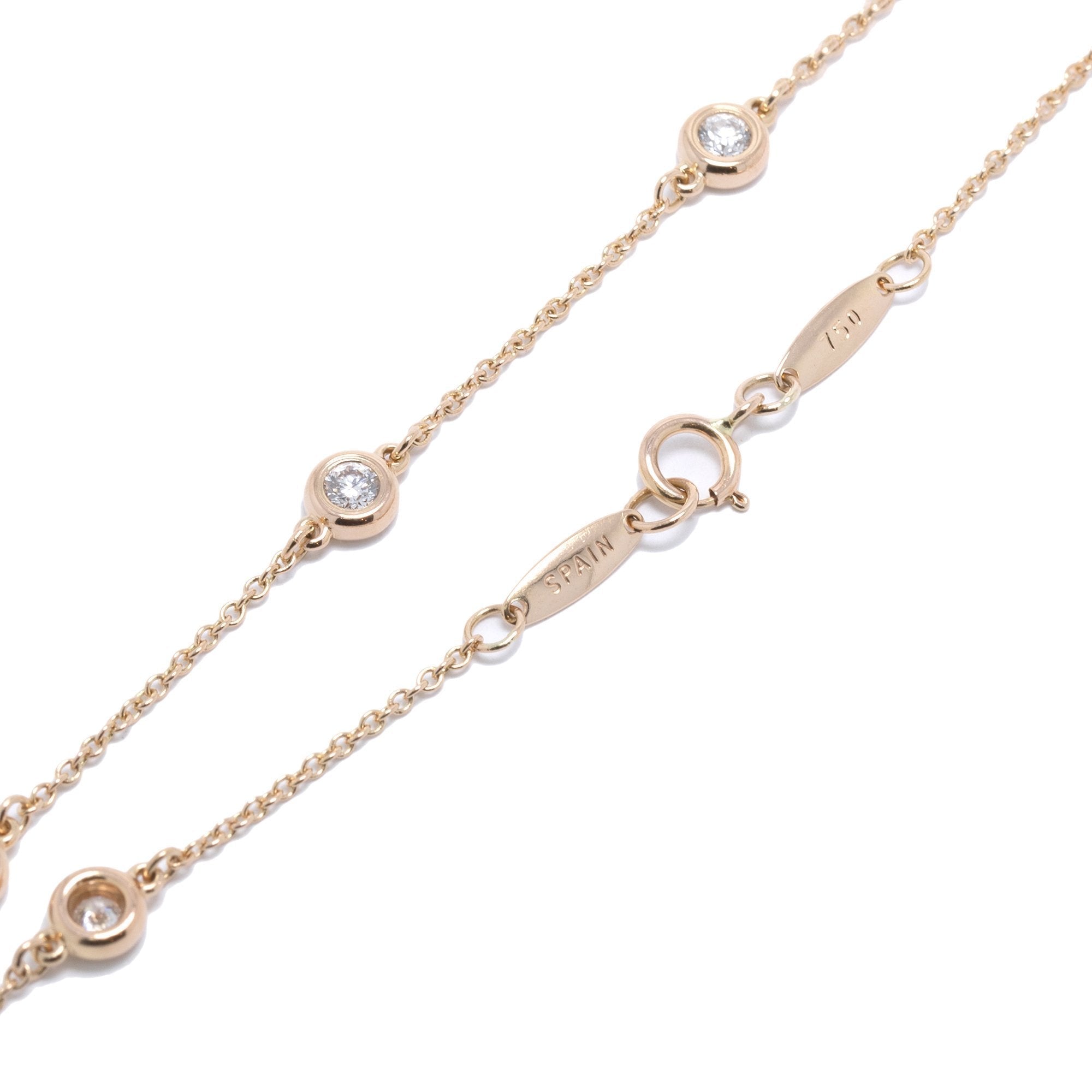 Tiffany & Co. Elsa Peretti 18k Rose Gold Diamonds by the Yard Sprinkle Necklace