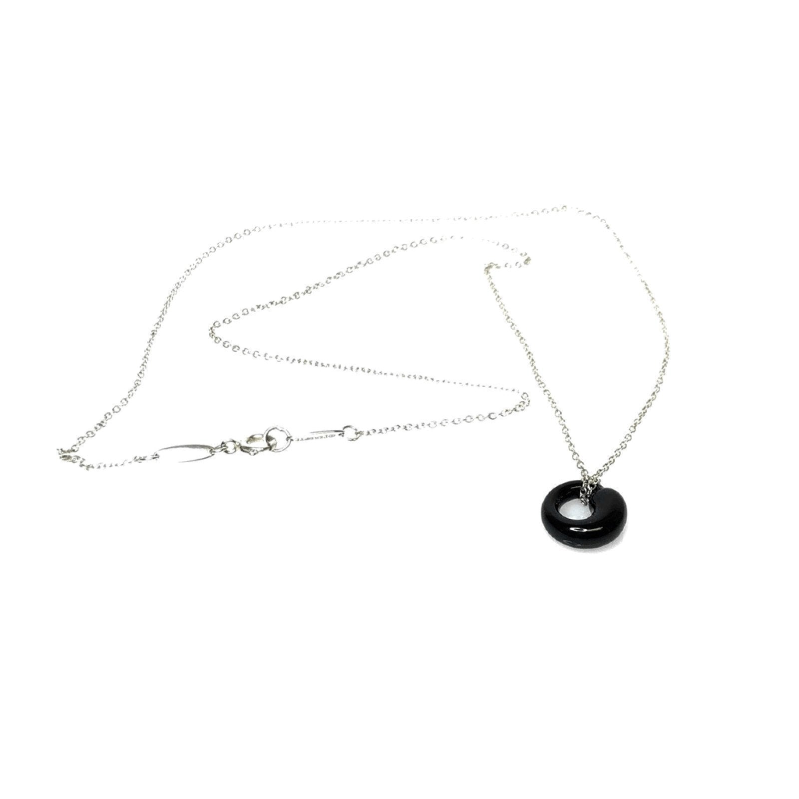 Tiffany & Co. Elsa Peretti Black Jade Eternal Circle Pendant Necklace