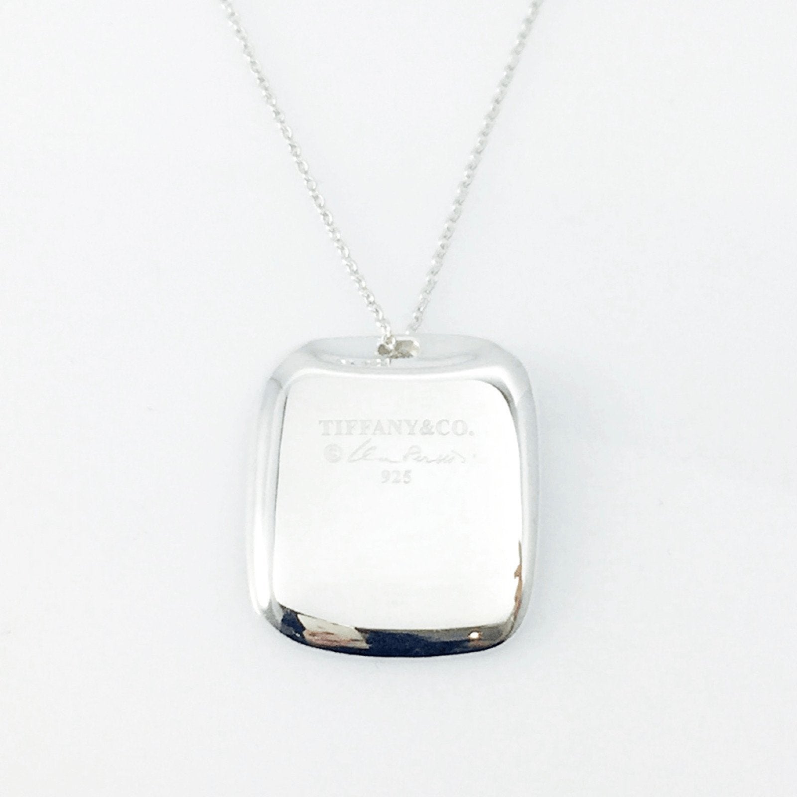 Tiffany & Co. Elsa Peretti Convace Rectangle Pendant Necklace