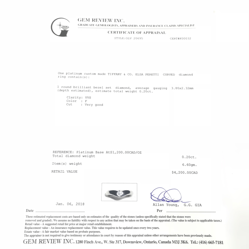 Tiffany & Co. Elsa Peretti Diamond Curved Band Ring