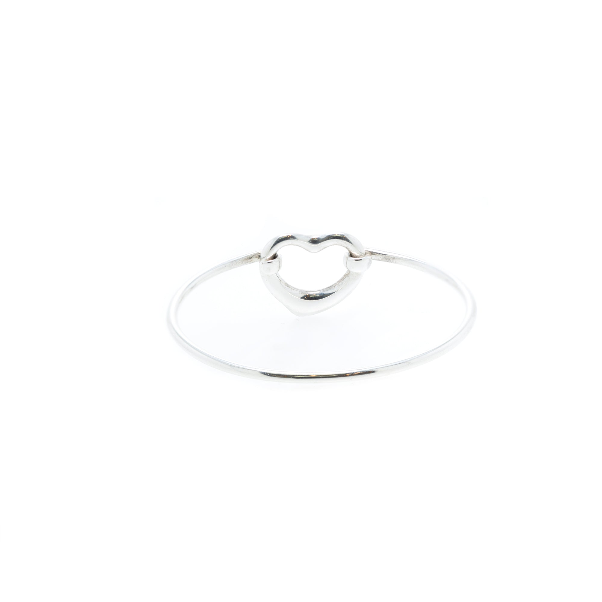 Tiffany & Co. Elsa Peretti Diamond Open Heart Bangle Bracelet