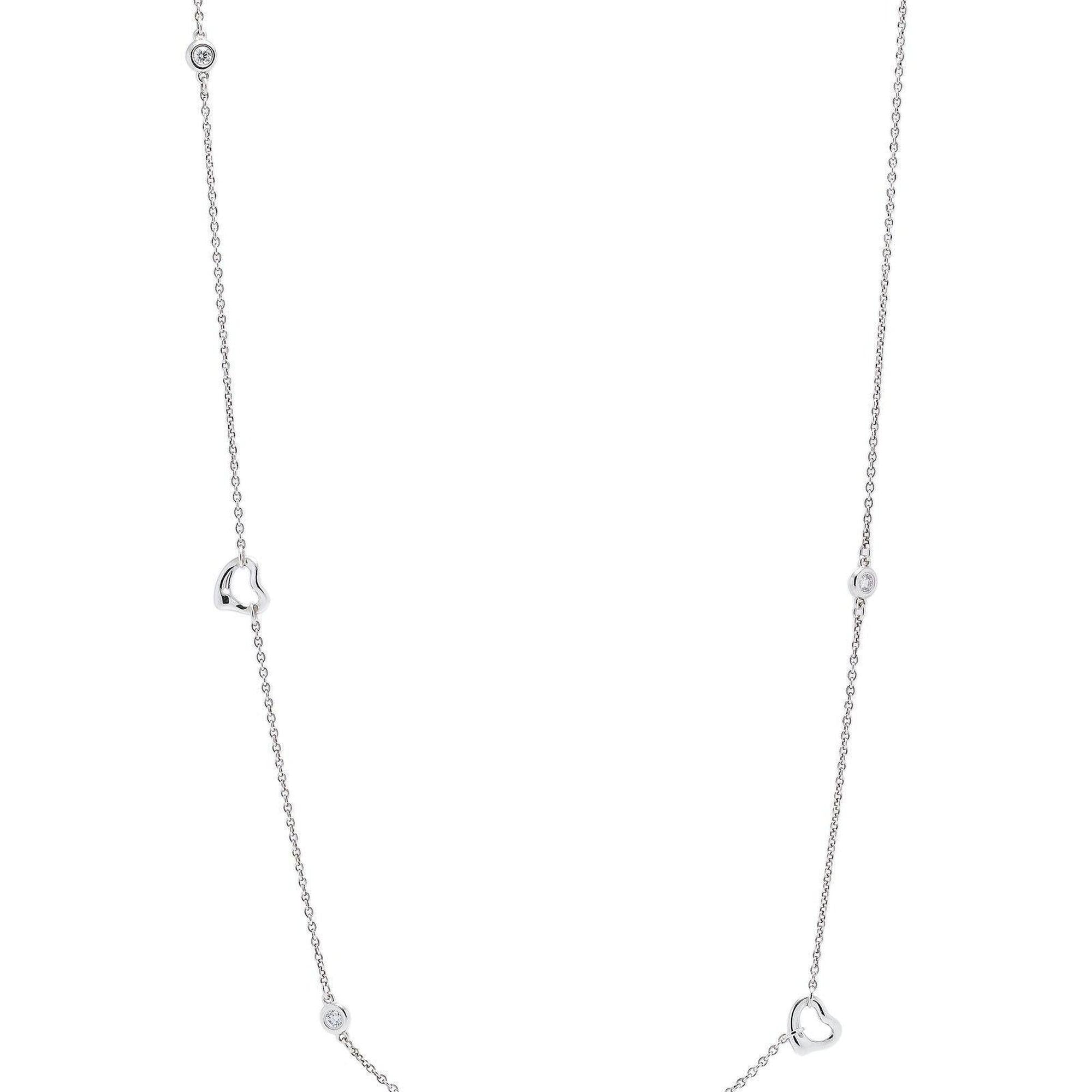 Tiffany & Co. Elsa Peretti Diamonds by the Yard Open Heart Sprinkle Necklace