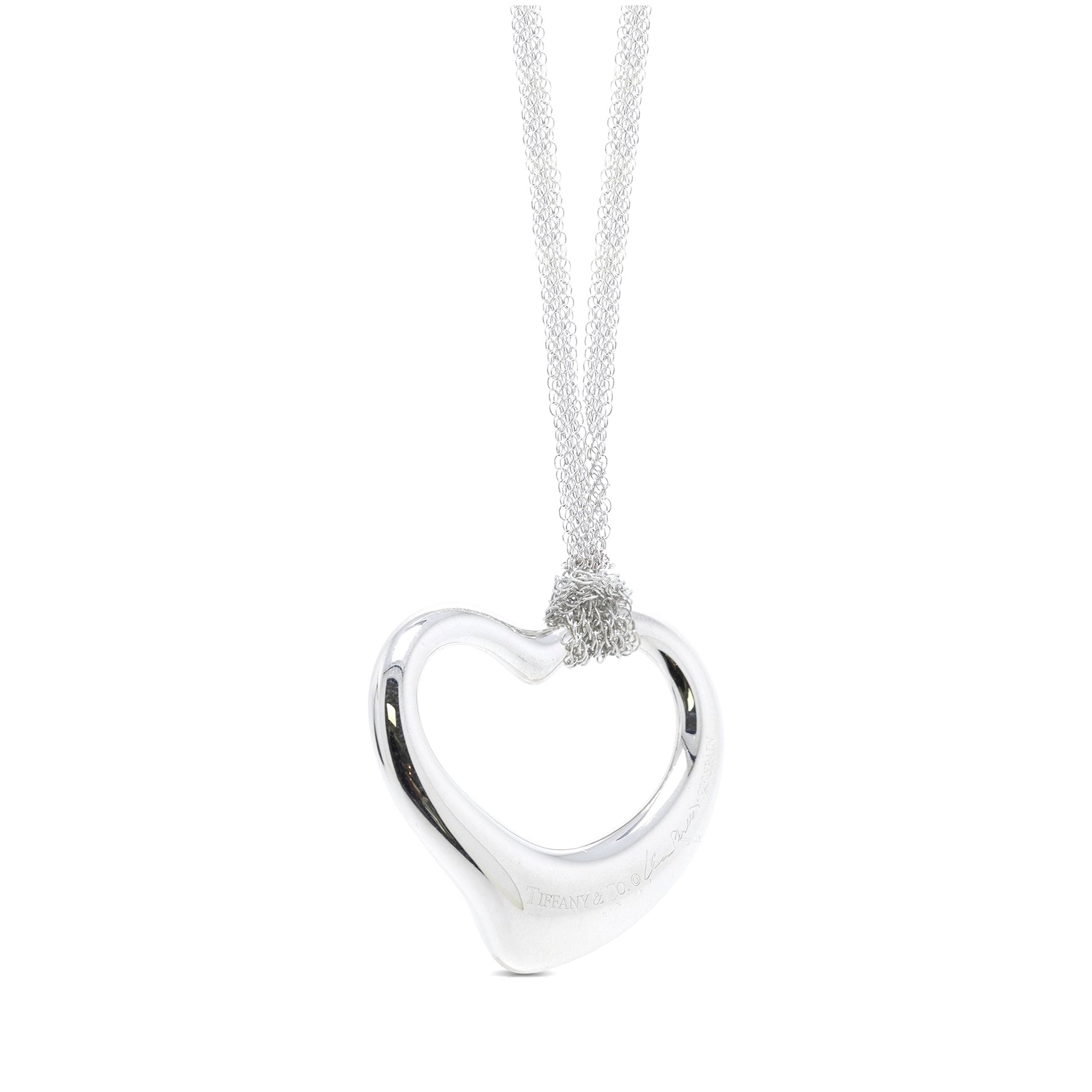 Tiffany & Co. Elsa Peretti Large 36 MM Open Heart Pendant Necklace