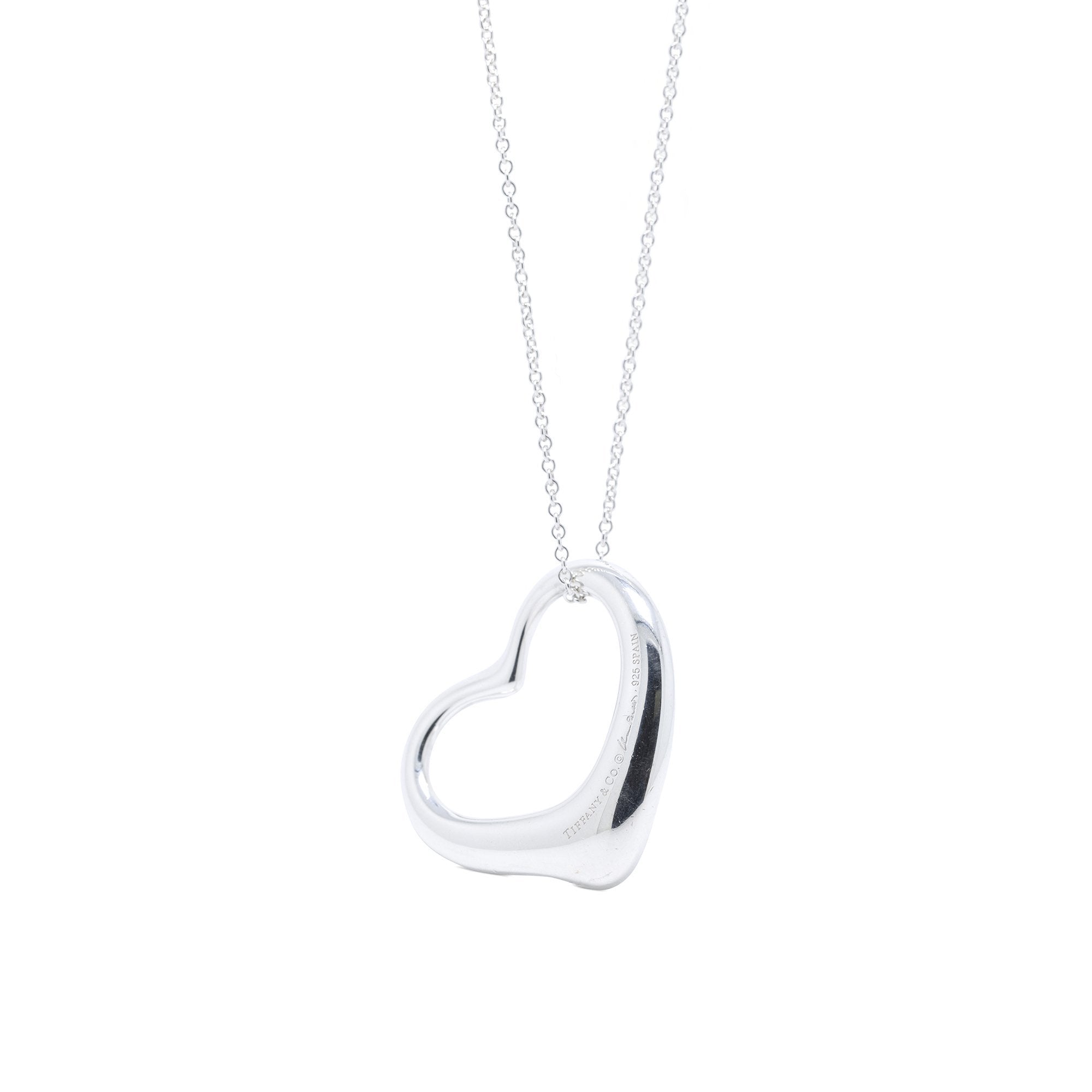 Tiffany & Co. Elsa Peretti Large Open Heart Pendant Necklace