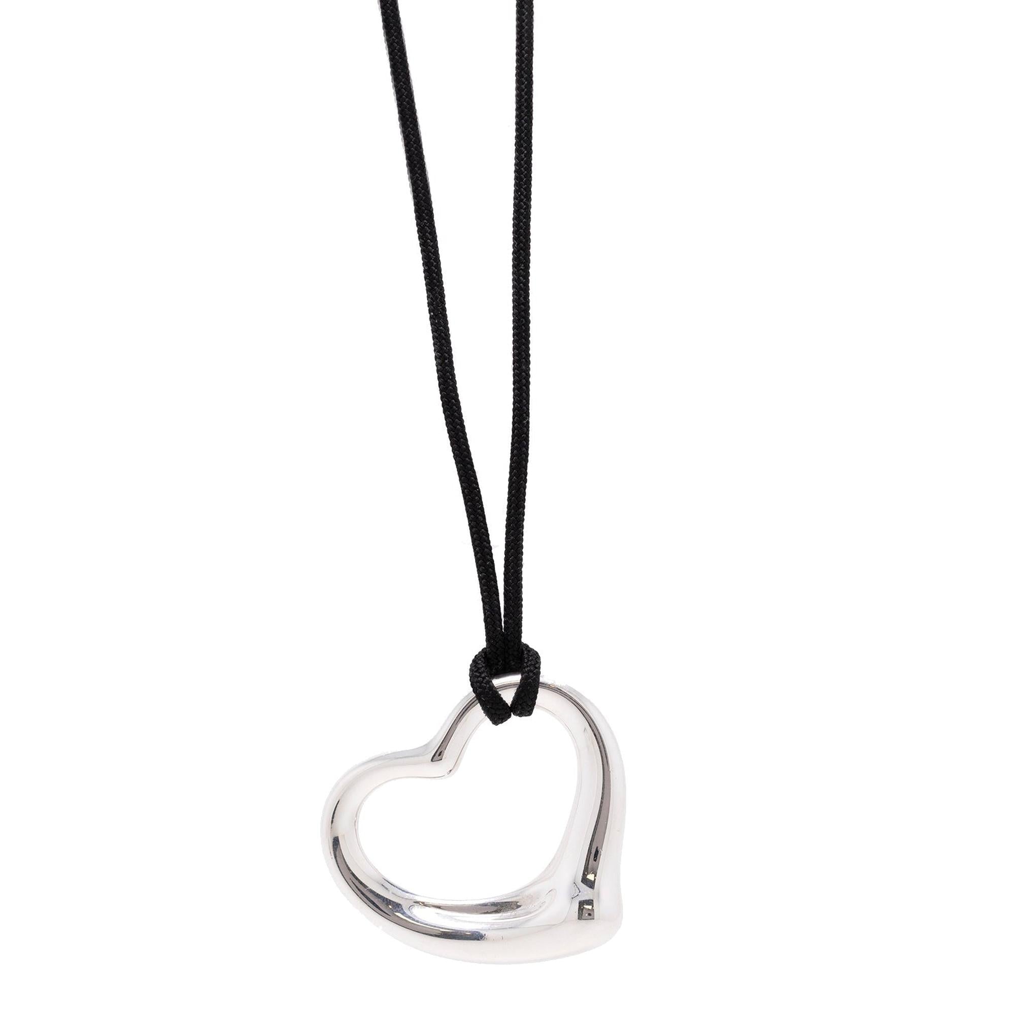 Tiffany & Co. Elsa Peretti Large Open Heart Pendant Necklace