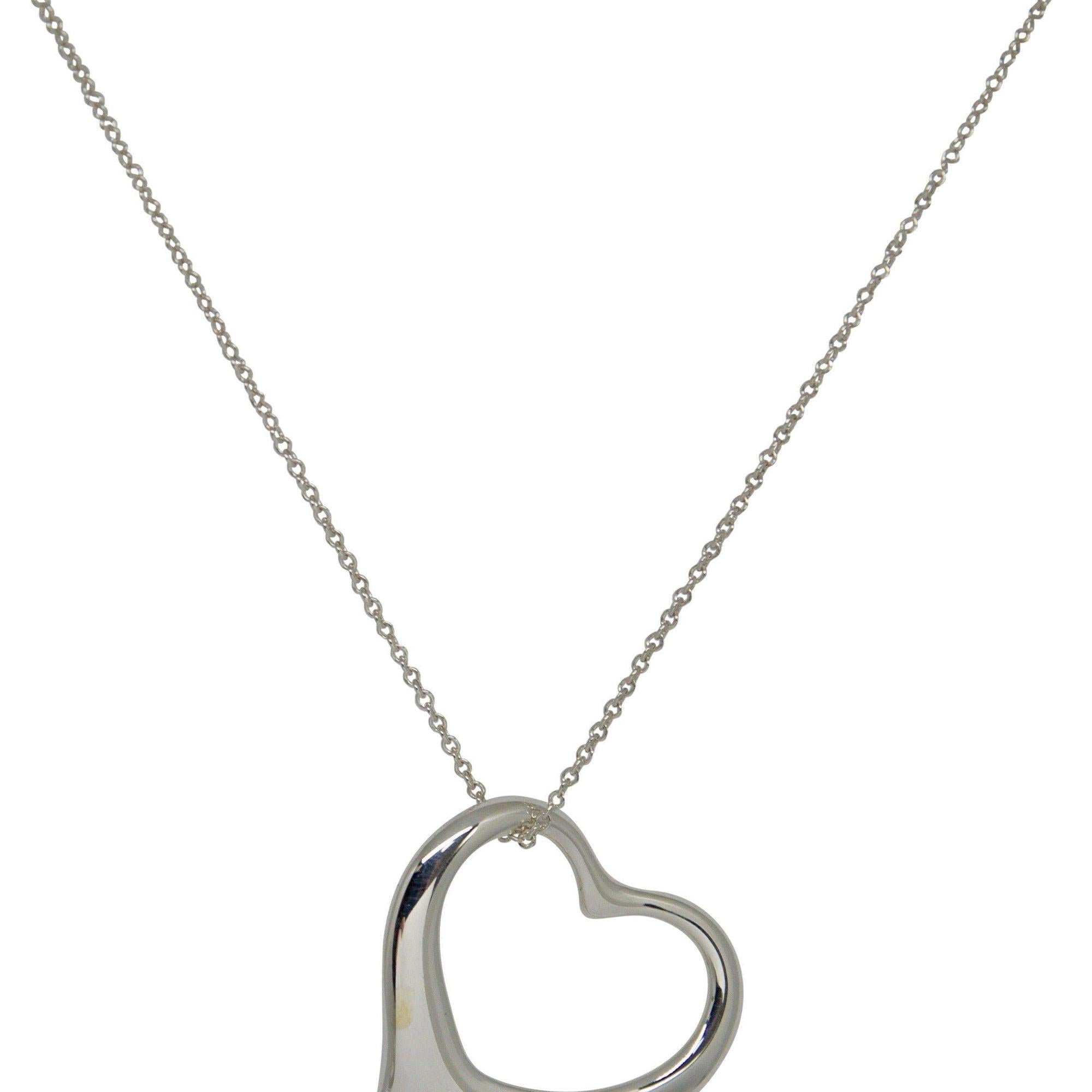 Tiffany & Co. Elsa Peretti Large Open Heart Pendant Necklace