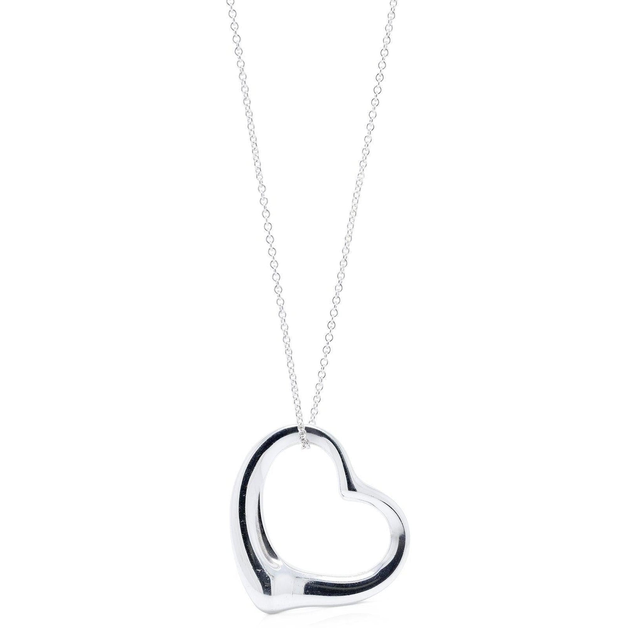 Tiffany & Co. Elsa Peretti Large Open Heart Pendant Necklace
