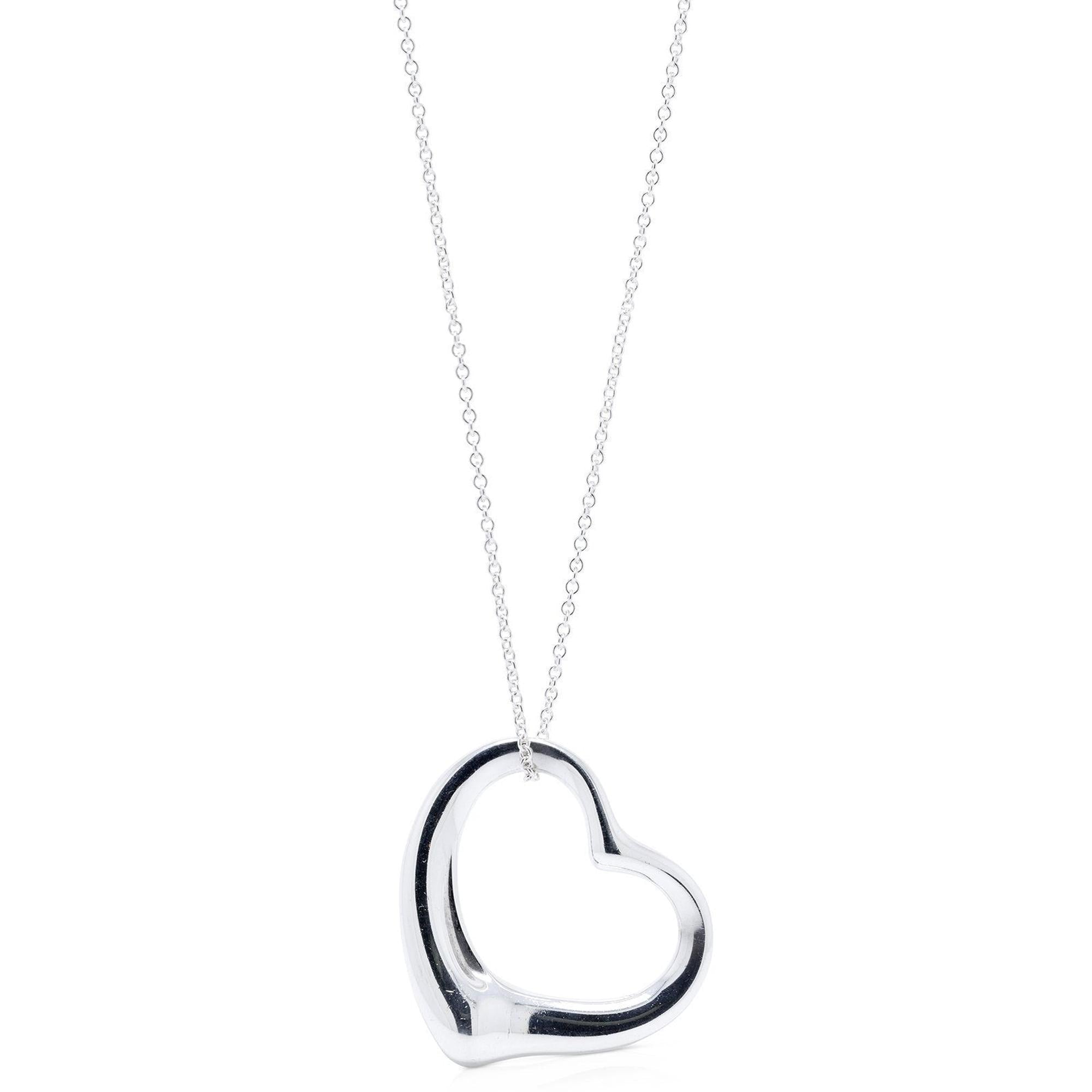 Tiffany & Co. Elsa Peretti Large Open Heart Pendant Necklace