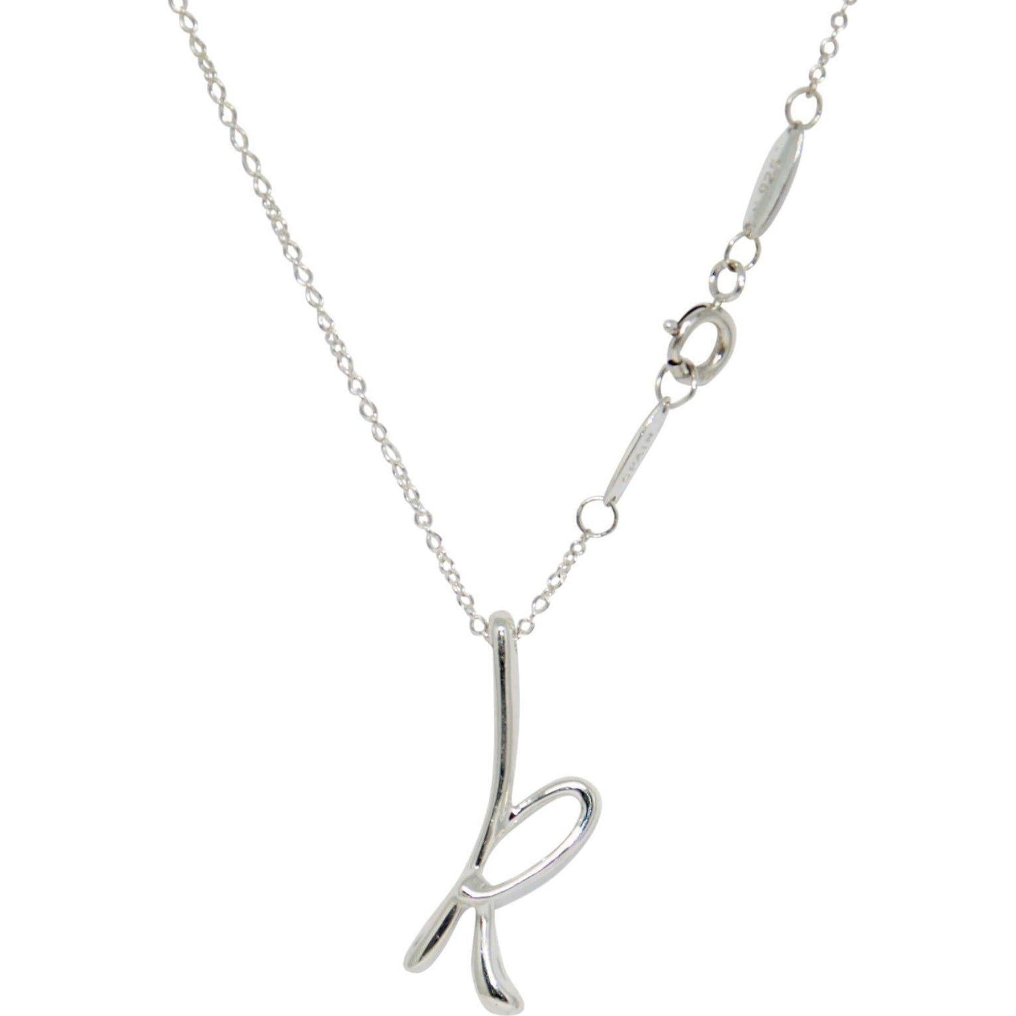 Tiffany & Co. Elsa Peretti Letter 'K' Pendant Necklace