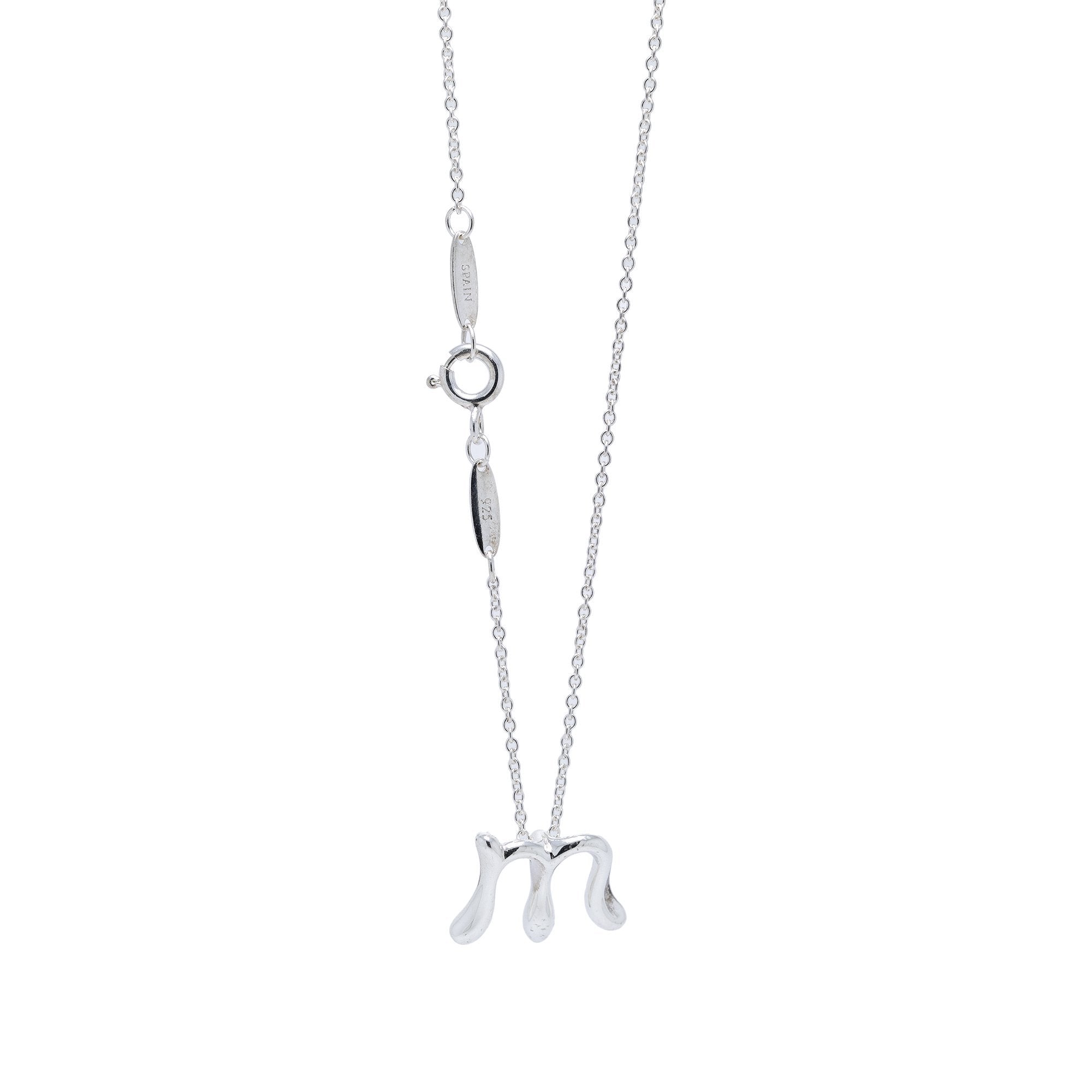 Tiffany & Co. Elsa Peretti Letter 'M' Pendant Necklace