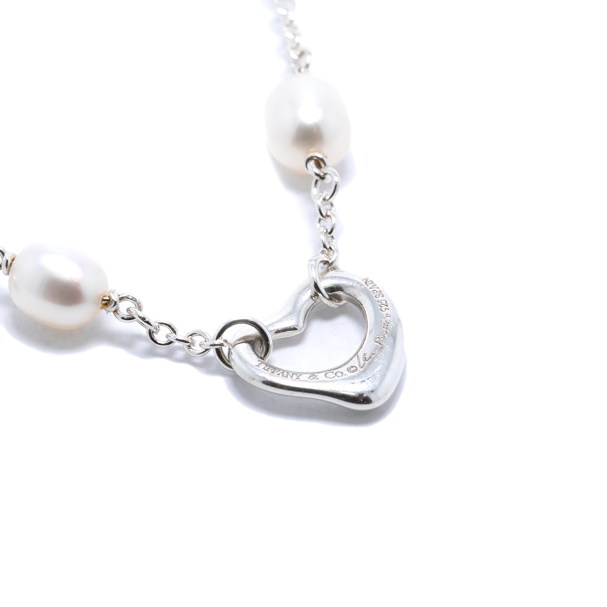 Tiffany & Co. Elsa Peretti Open Heart Pearl Bracelet