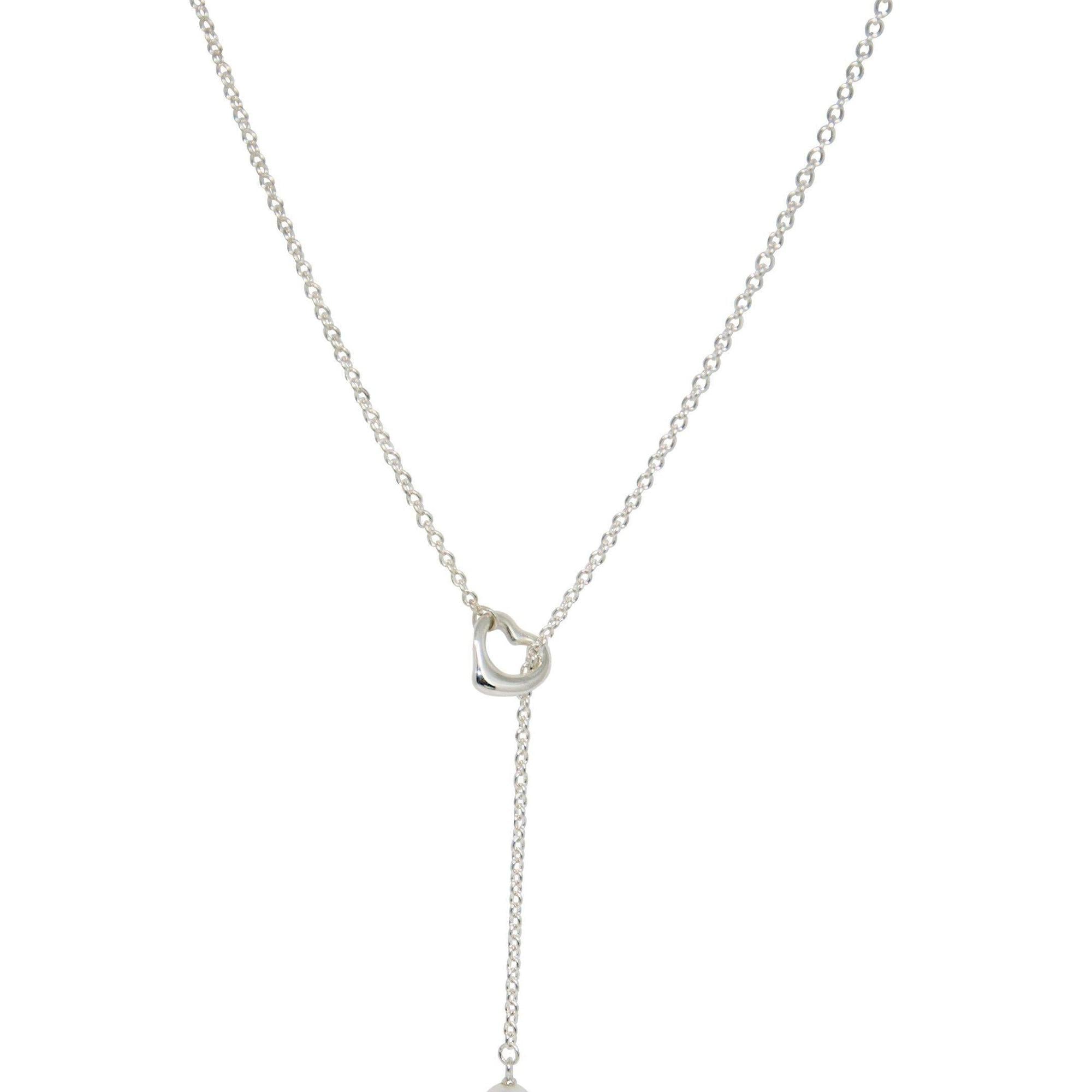 Tiffany & Co. Elsa Peretti Open Heart Pearl Lariat