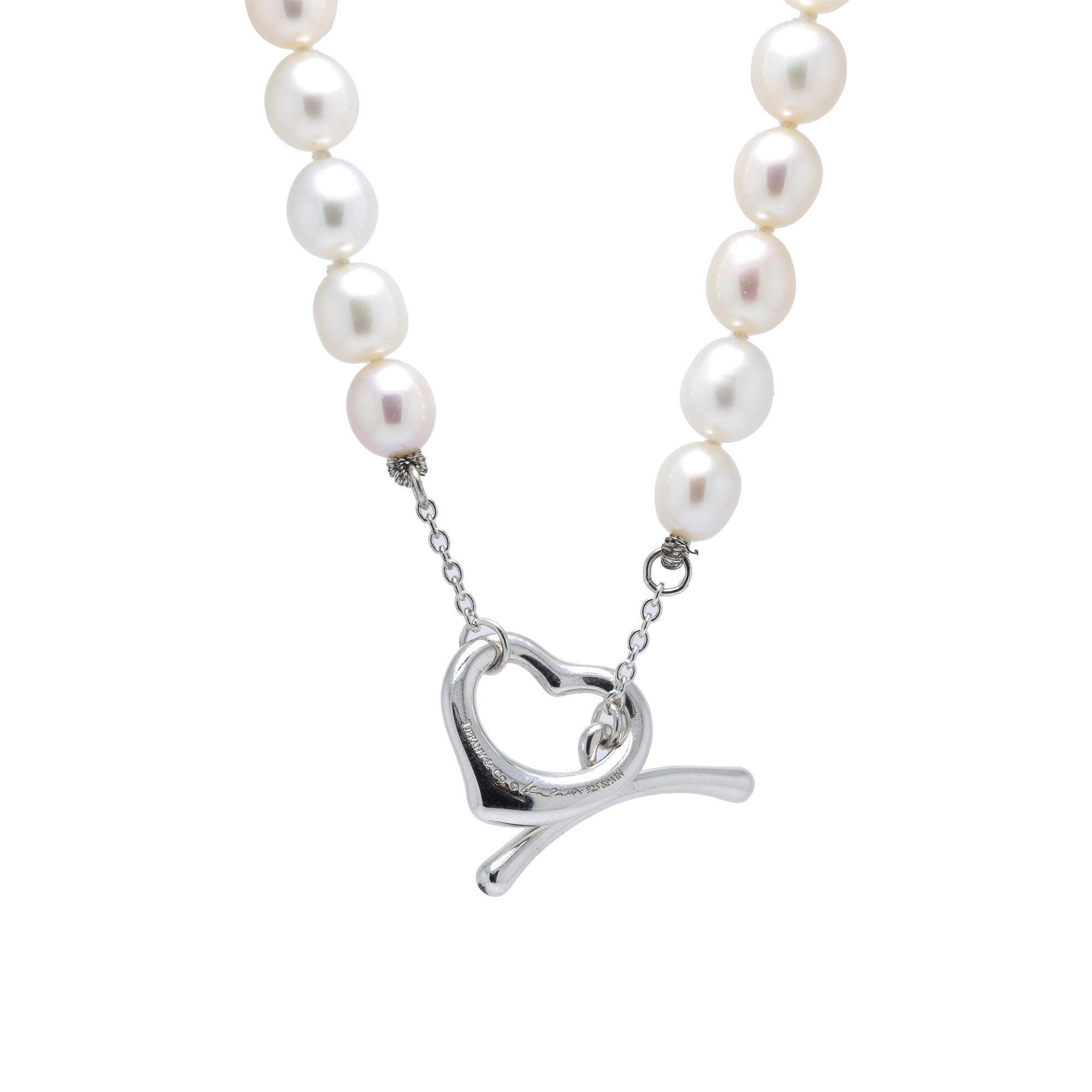 Tiffany & Co. Elsa Peretti Open Heart Pearl Necklace