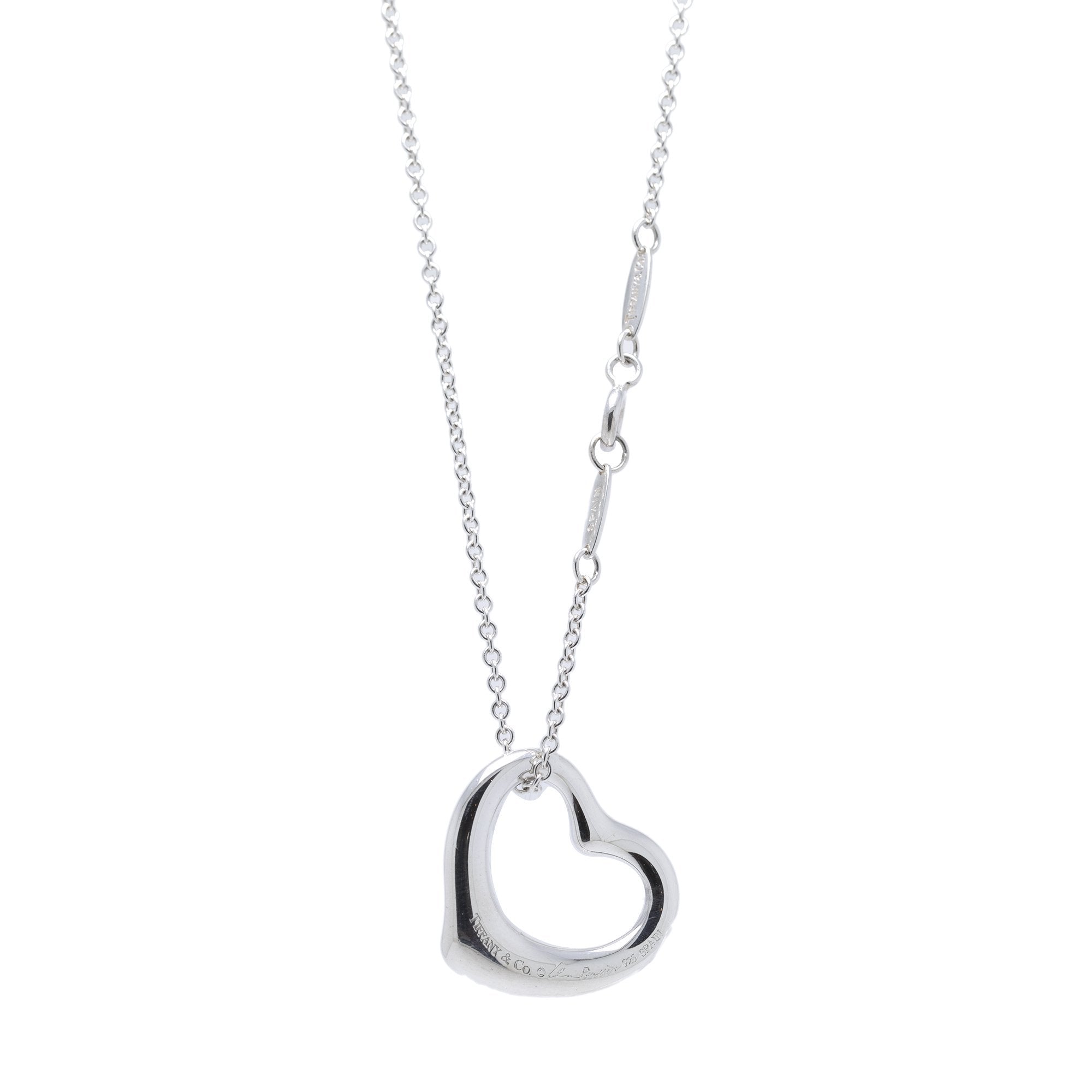 Tiffany & Co. Elsa Peretti Open Heart Pendant Necklace