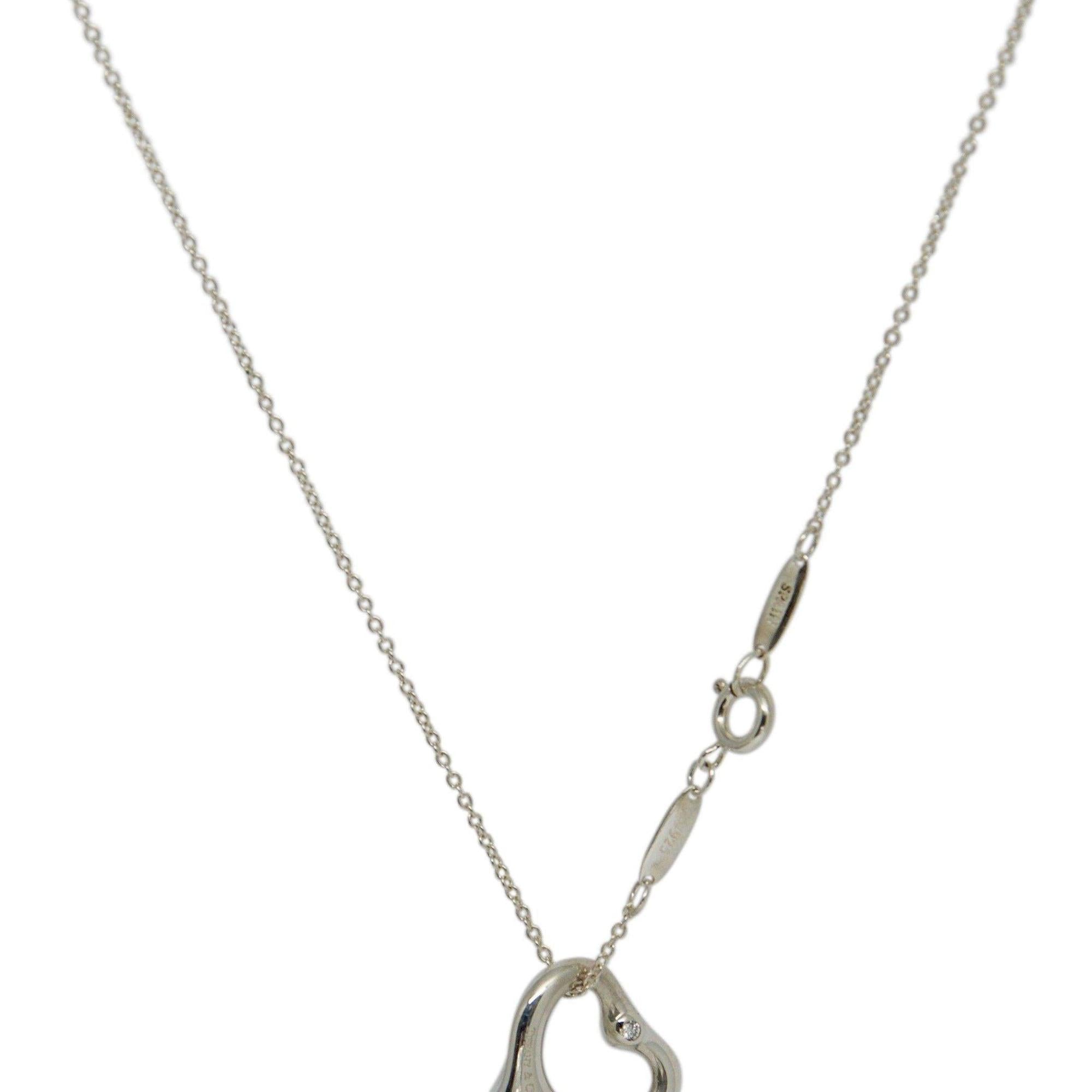 Tiffany & Co. Elsa Peretti Open Heart Pendant Necklace with Diamond