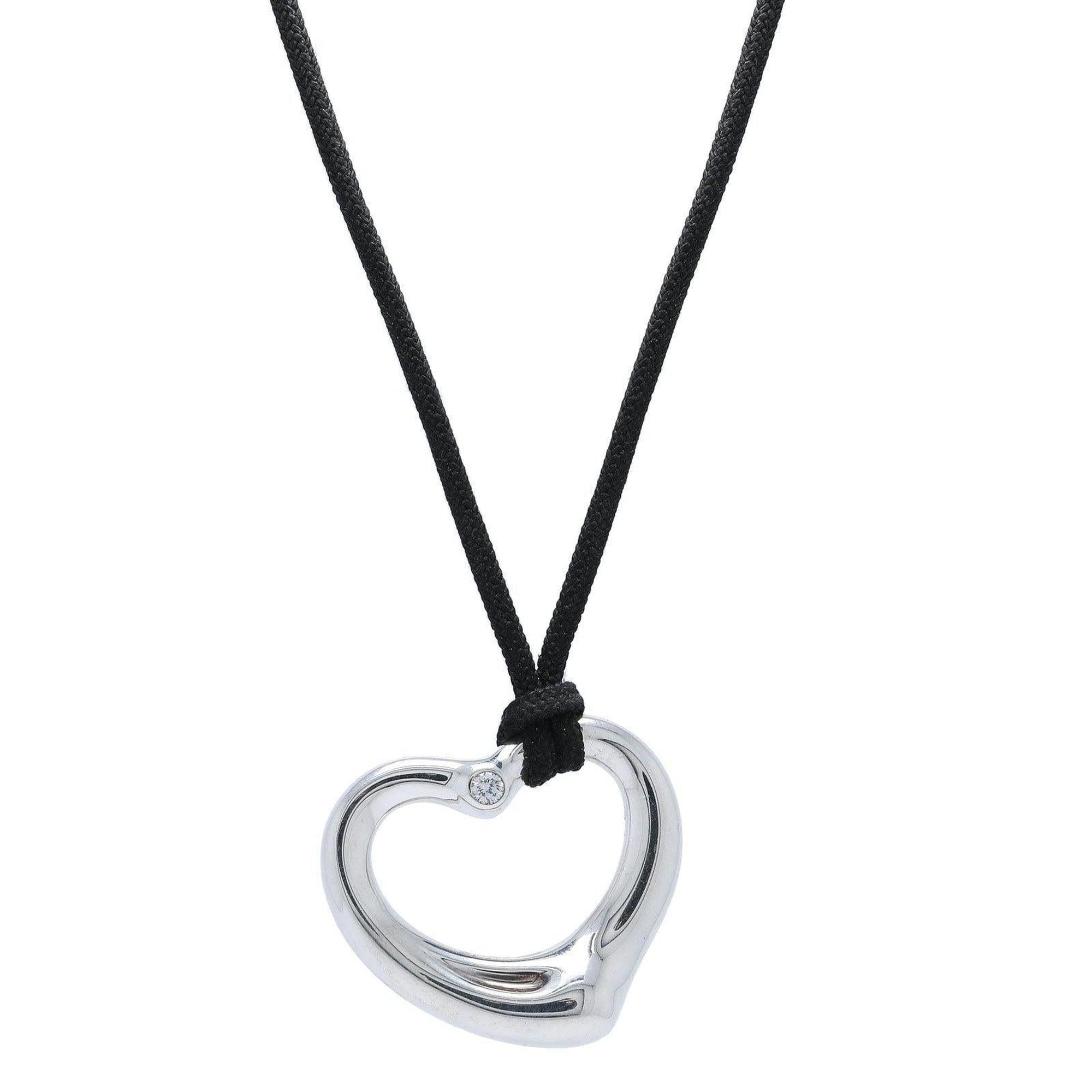 Tiffany & Co. Elsa Peretti Open Heart Pendant Necklace with Diamond