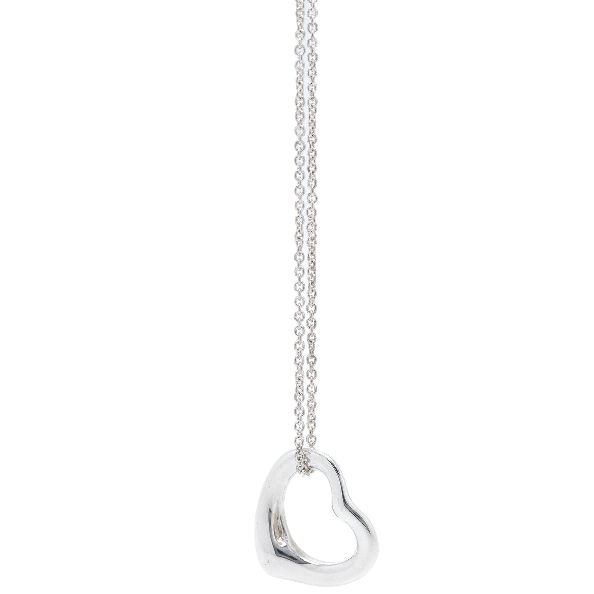 Tiffany & Co. Elsa Peretti Open Heart Pendant Necklace