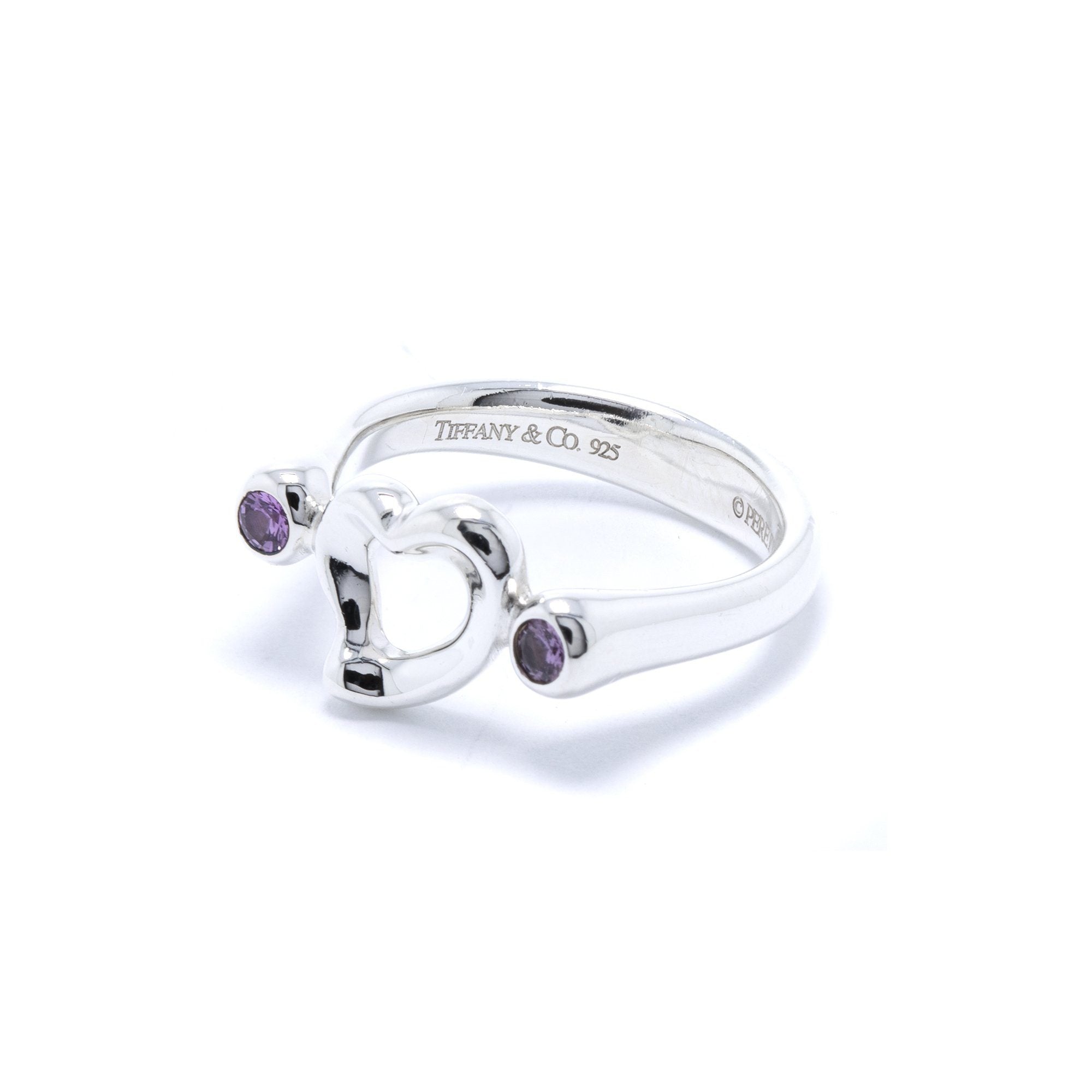 Tiffany & Co. Elsa Peretti Pink Sapphire Open Heart Ring