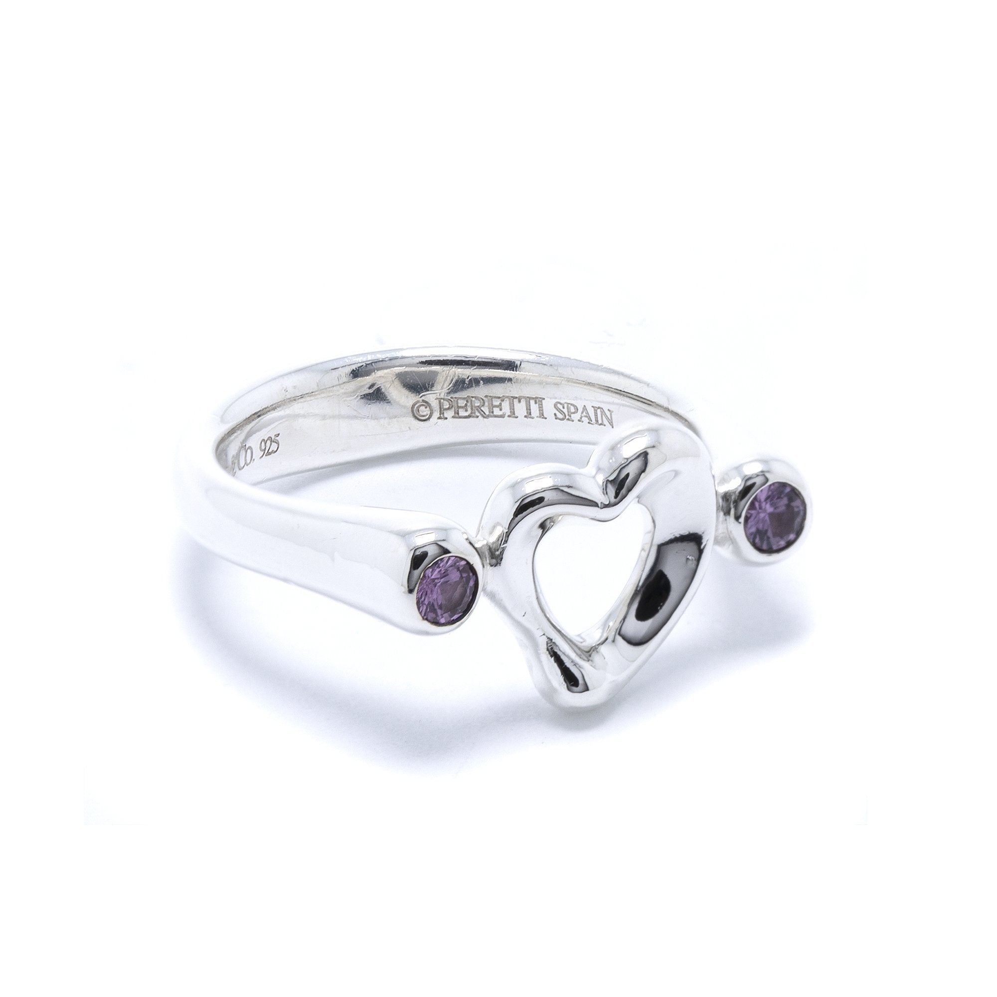 Tiffany & Co. Elsa Peretti Pink Sapphire Open Heart Ring