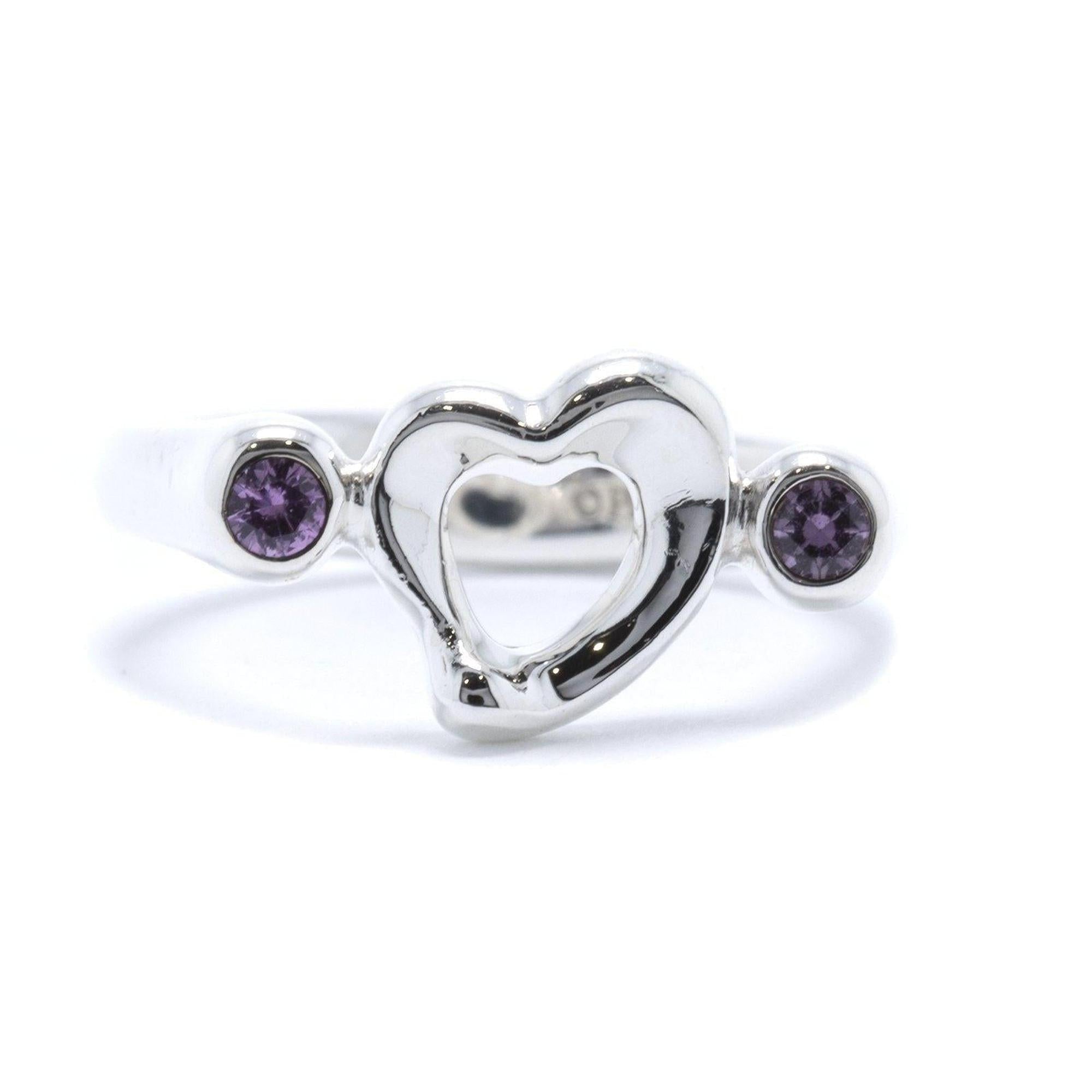 Tiffany & Co. Elsa Peretti Pink Sapphire Open Heart Ring