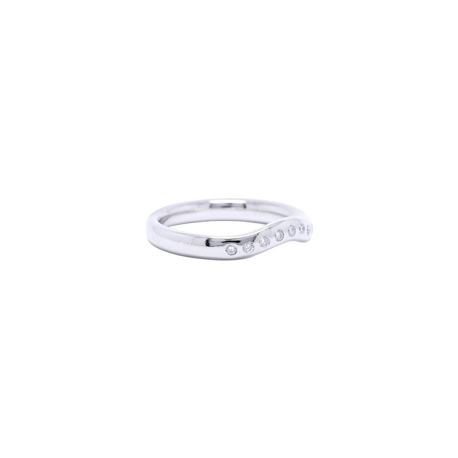 Tiffany & Co. Elsa Peretti Platinum & Diamond Wedding Band Ring