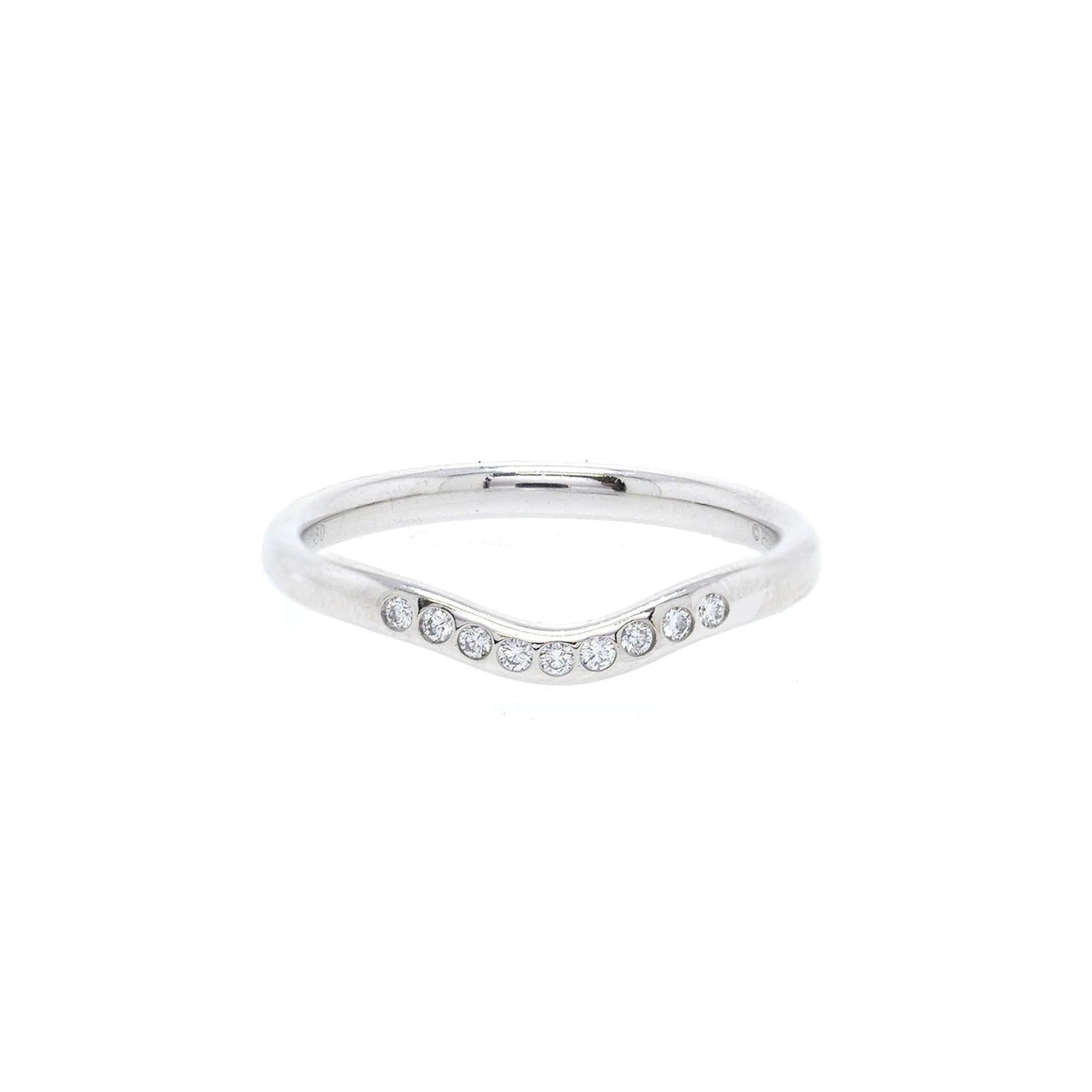 Tiffany & Co. Elsa Peretti Platinum & Diamond Wedding Band Ring