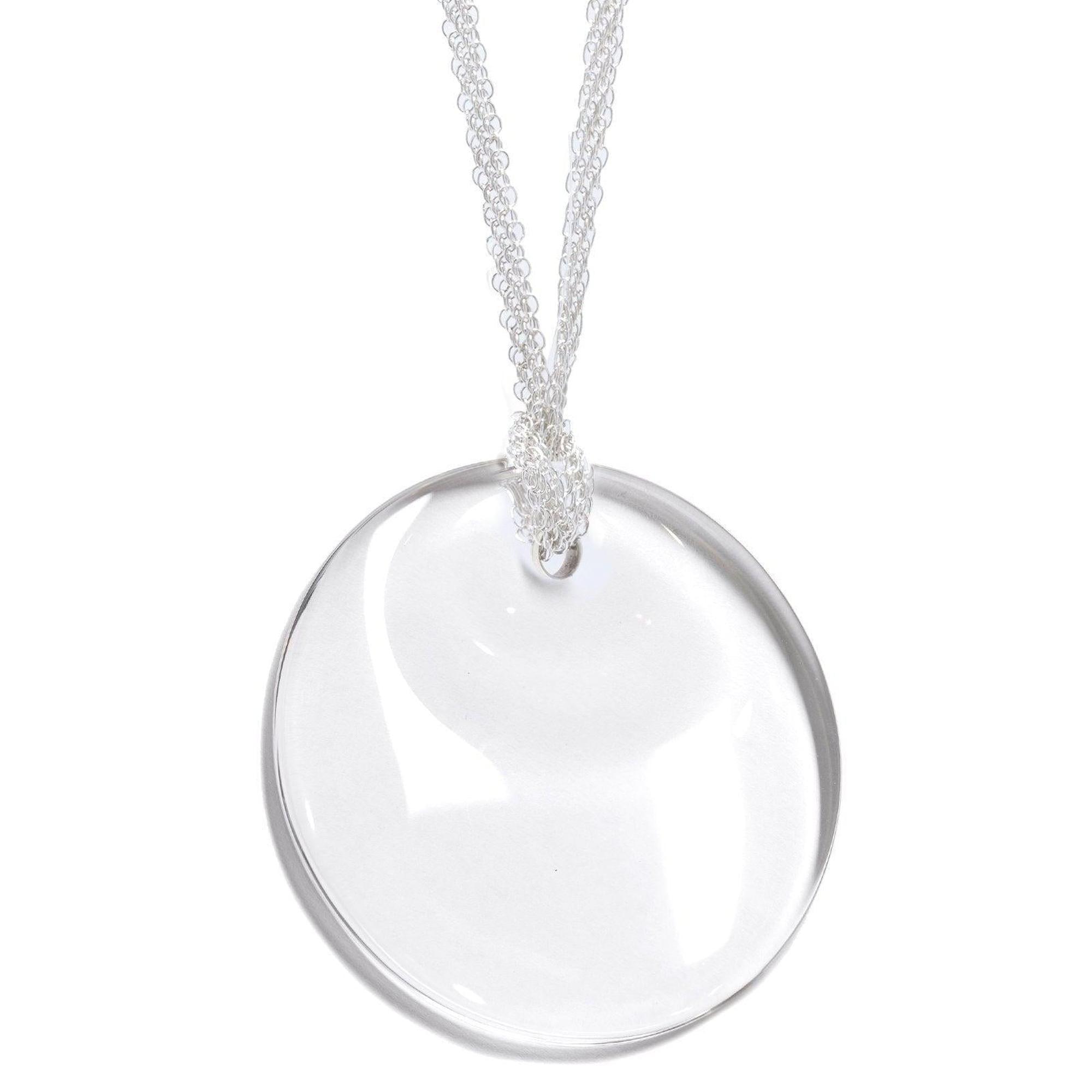 Tiffany & Co. Elsa Peretti Rock Crystal Round Pendant Necklace