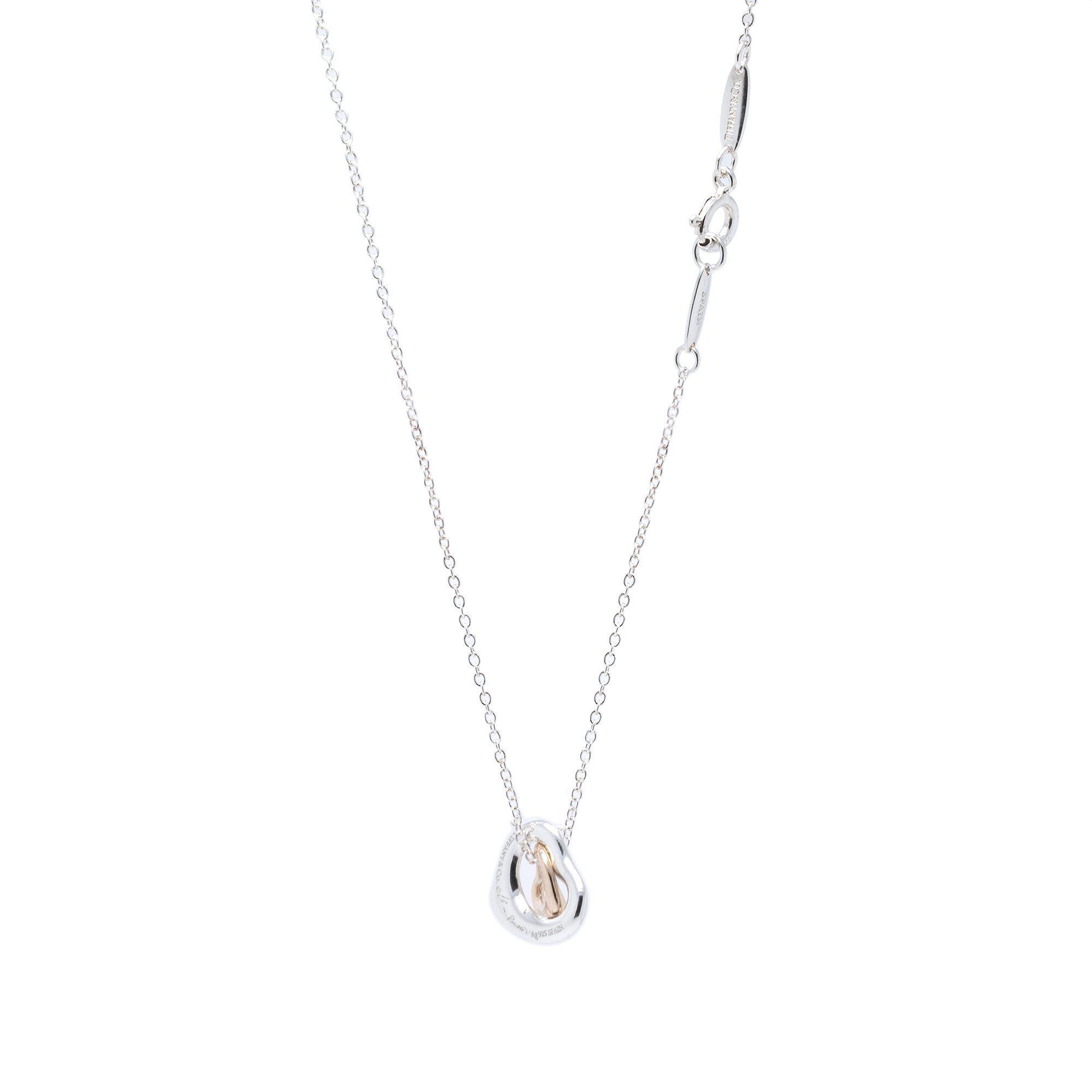 Tiffany & Co. Elsa Peretti Two-Tone Open Heart Pendant Necklace